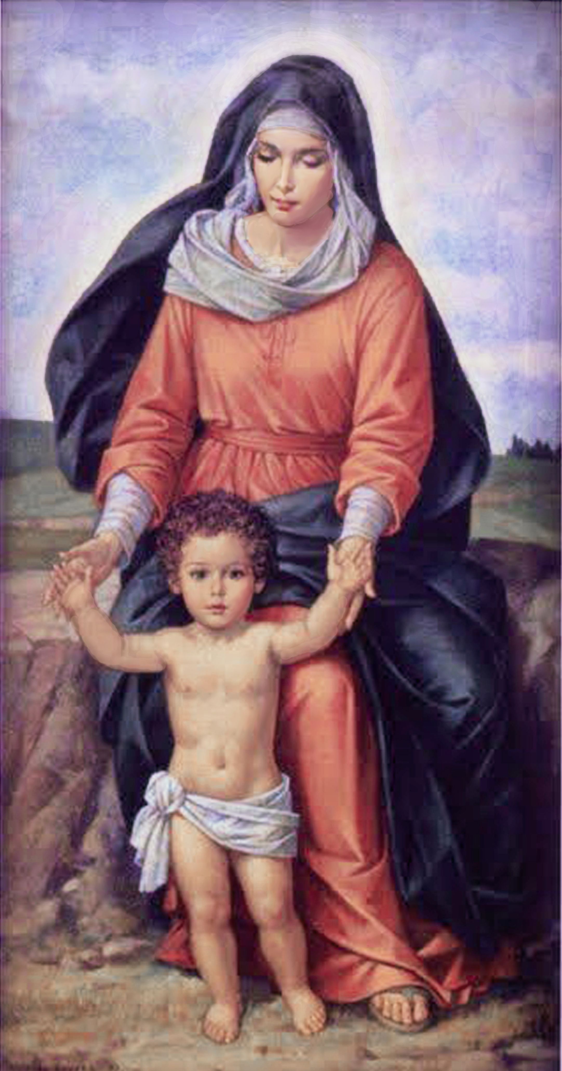 Mary and the child Jesus. Mother mary, Child jesus, Blessed