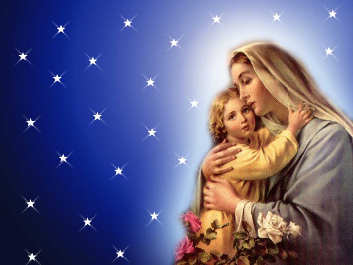 Mother Mary And Baby Jesus Wallpaper
