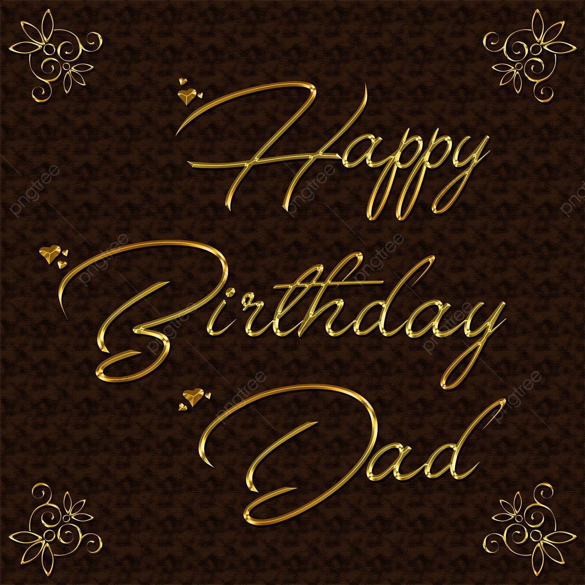Happy Birthday Dad, Gold, Effect, Mockup PNG Transparent Clipart
