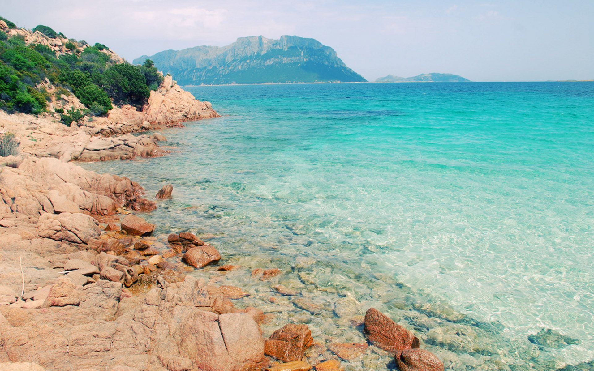 Rocky shore of the island of Sardinia, Italy wallpaper and image