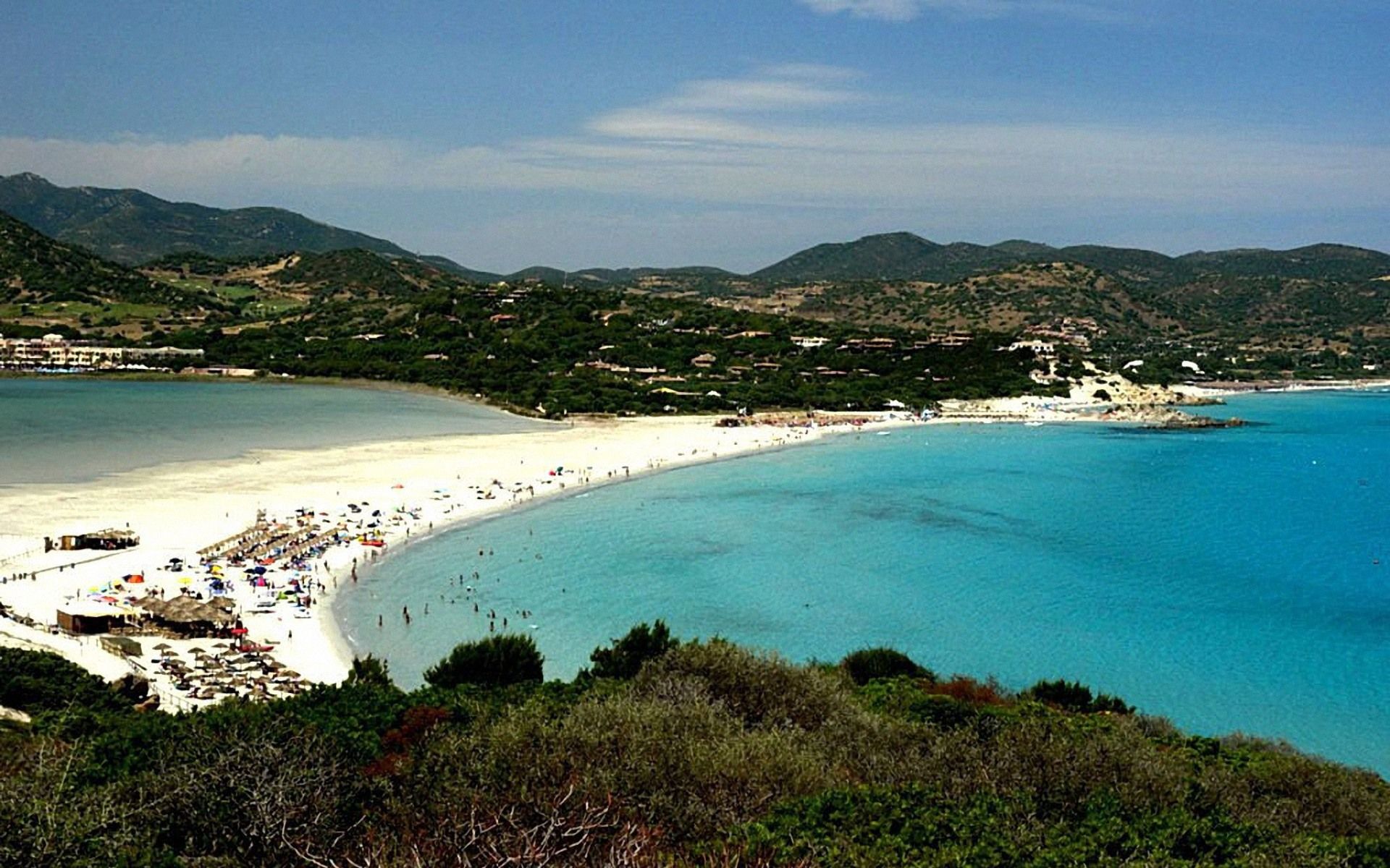 Spring vacation on the beach on the island of Sardinia, Italy