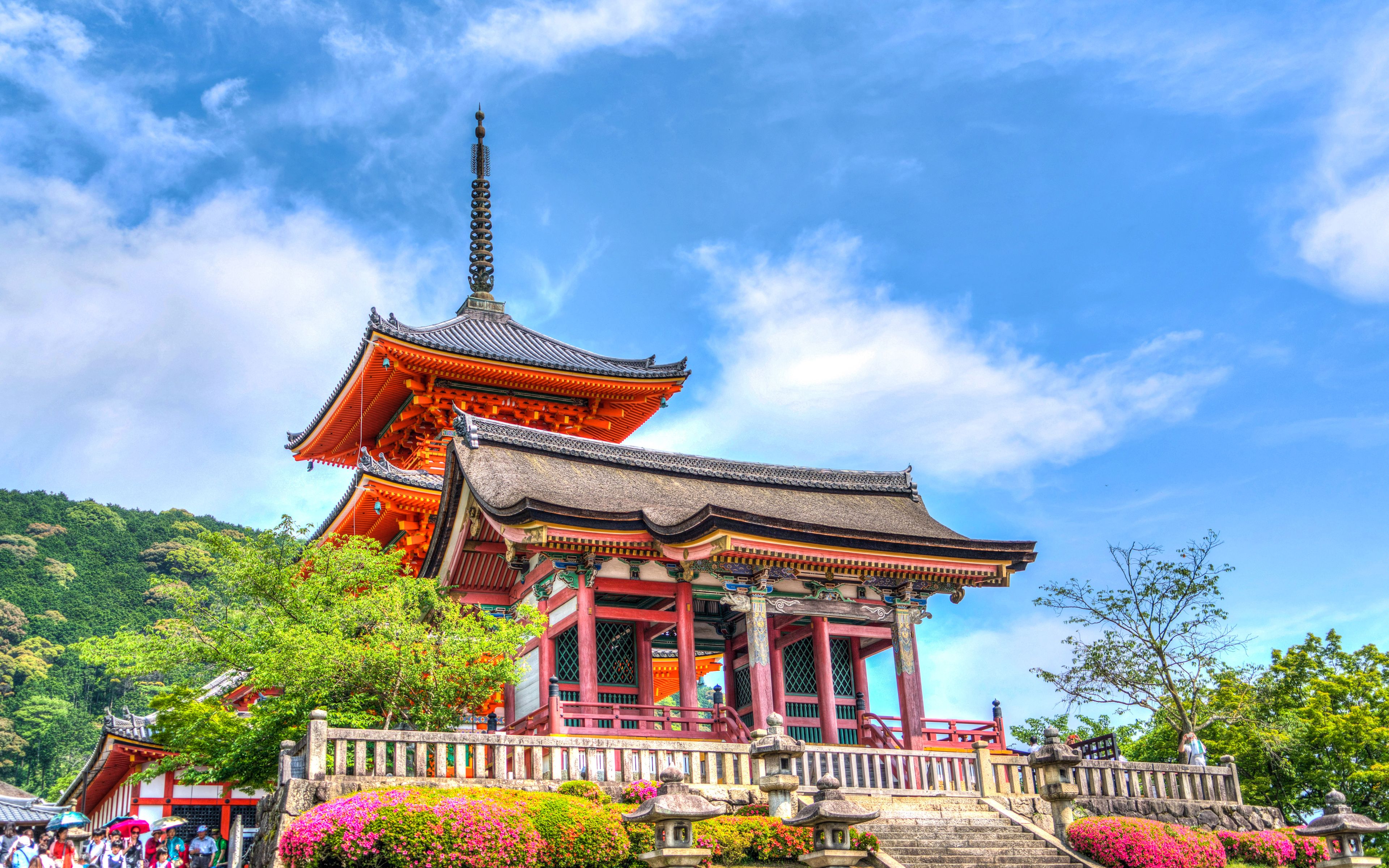 Download wallpaper Japan, 4k, temple, summer, japanese landmarks