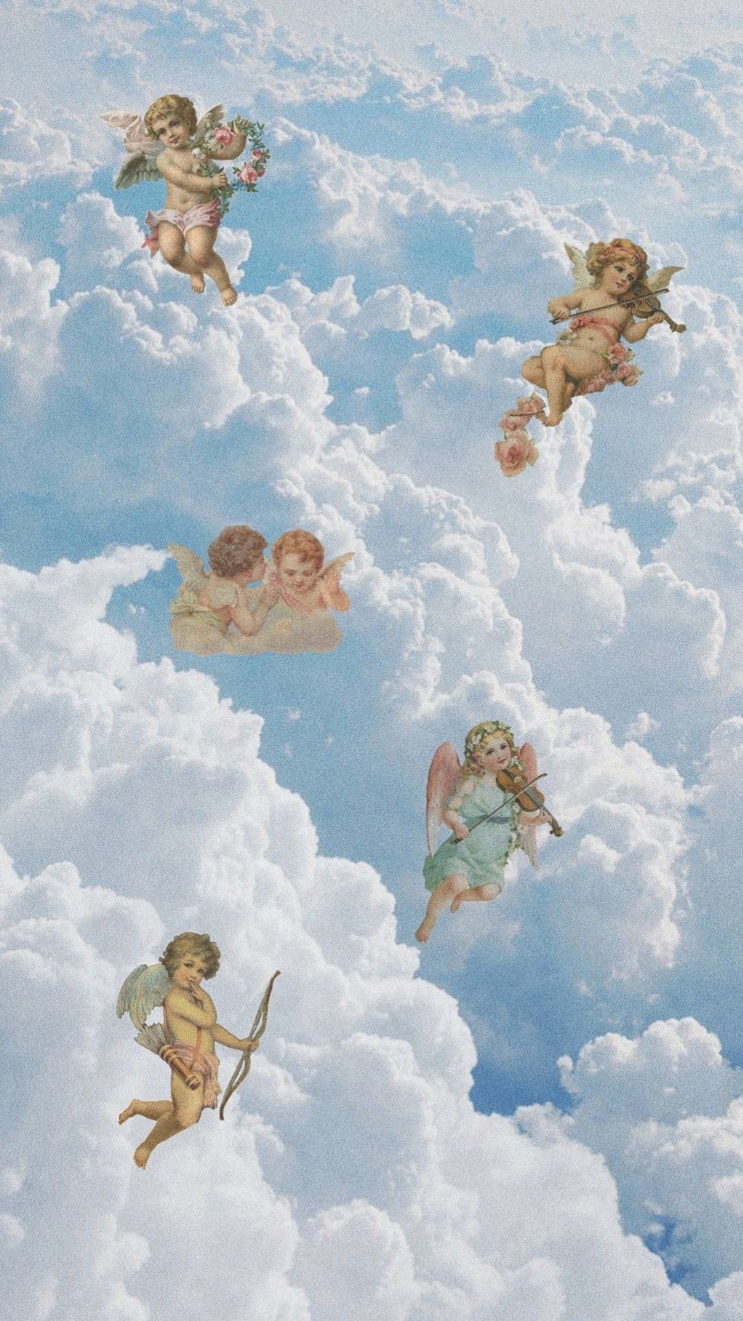 angels aesthetic clouds sky blue wallpaper. Angel wallpaper