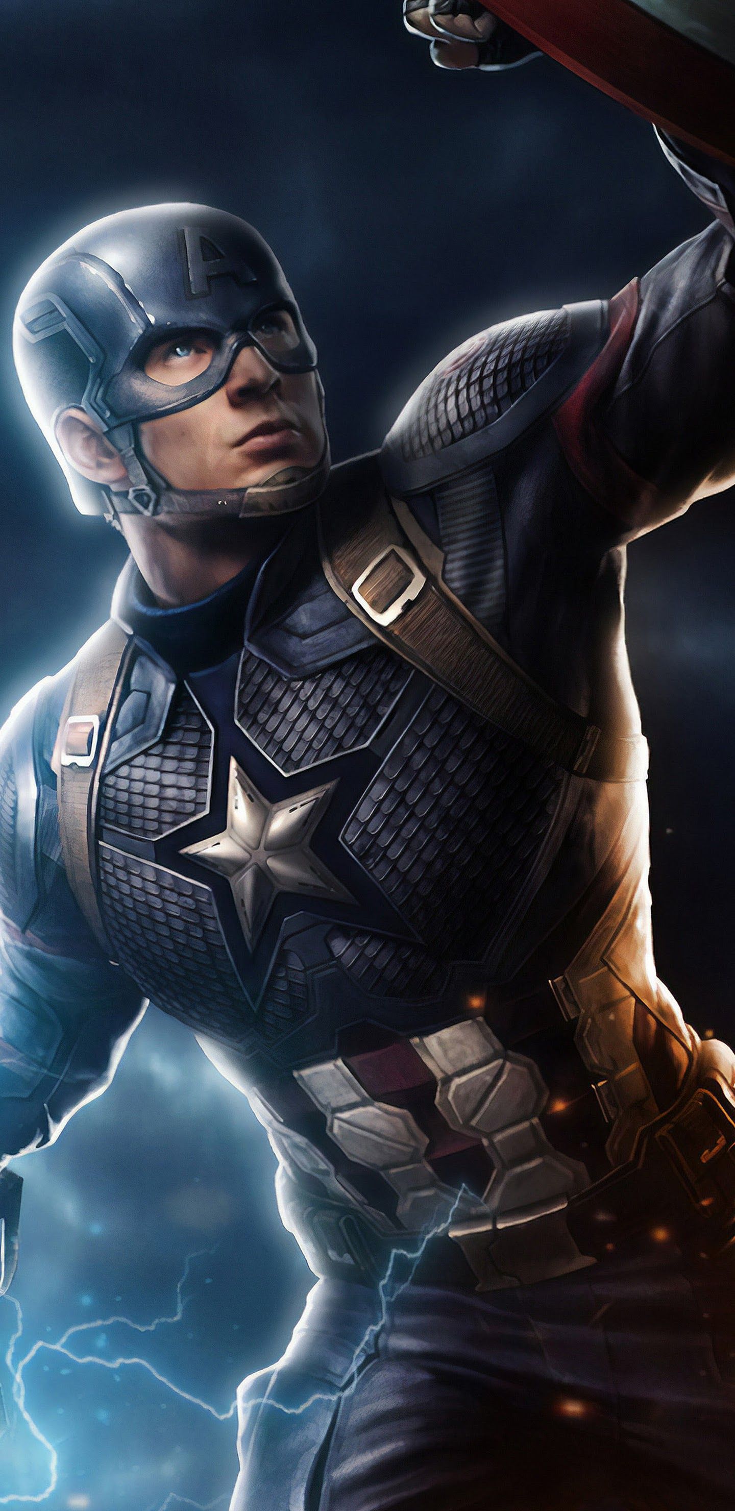 Avengers: Endgame Captain America Mjolnir Hammer Lightning 8K
