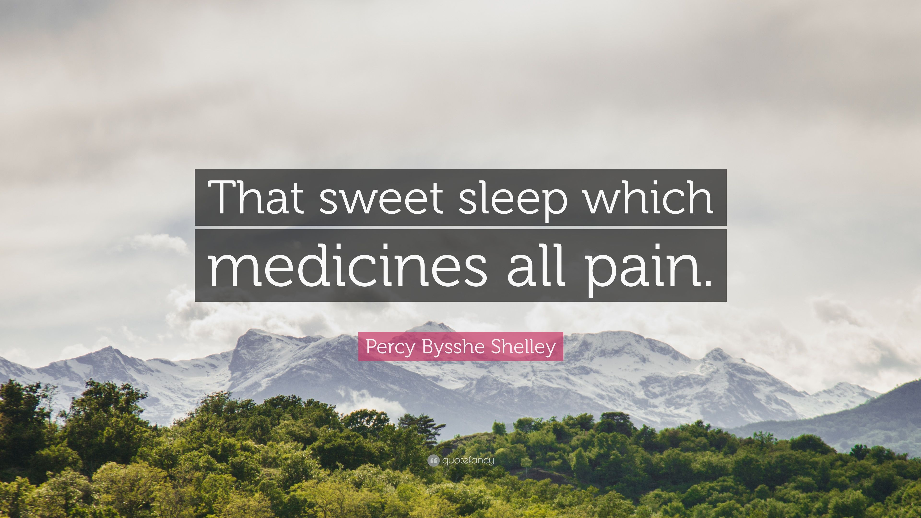 Percy Bysshe Shelley Quote: “That sweet sleep which medicines all