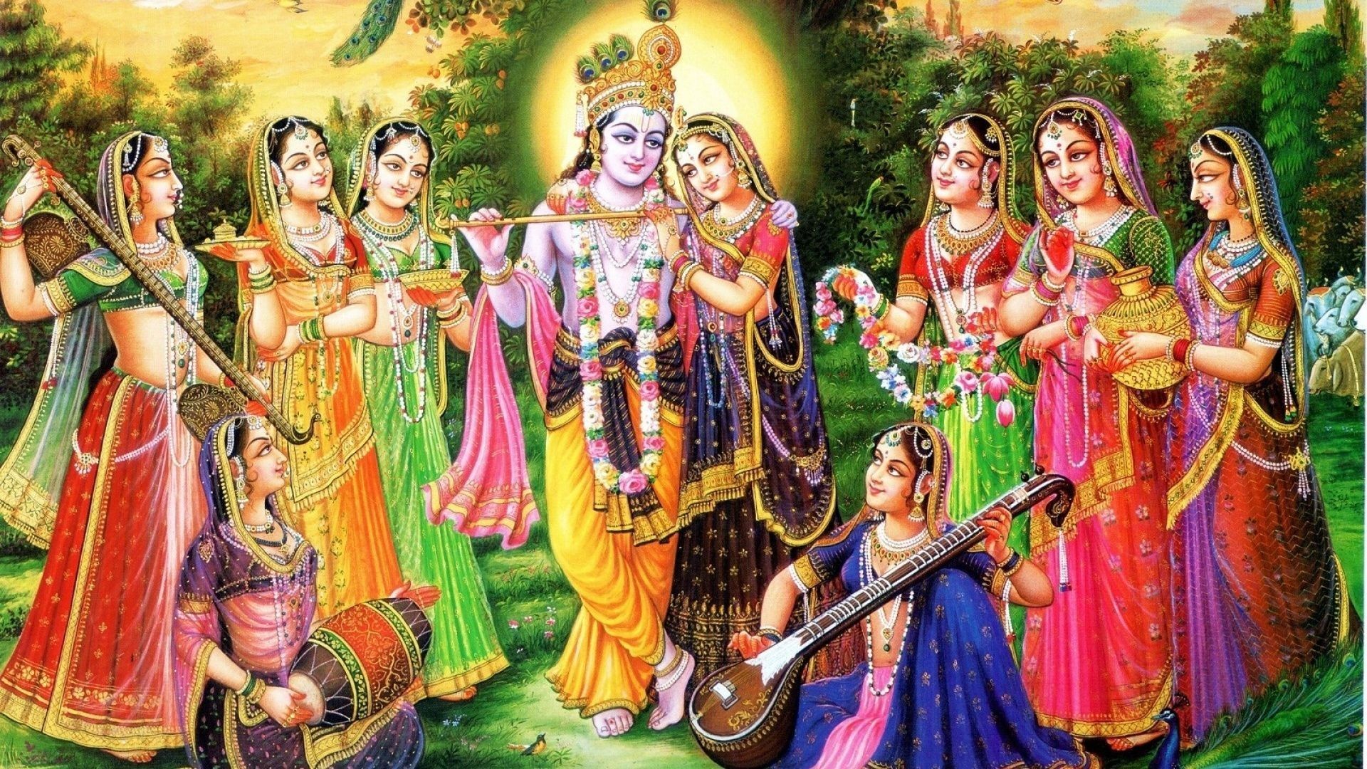 Radha Krishna Rasleela Wallpaper & Background