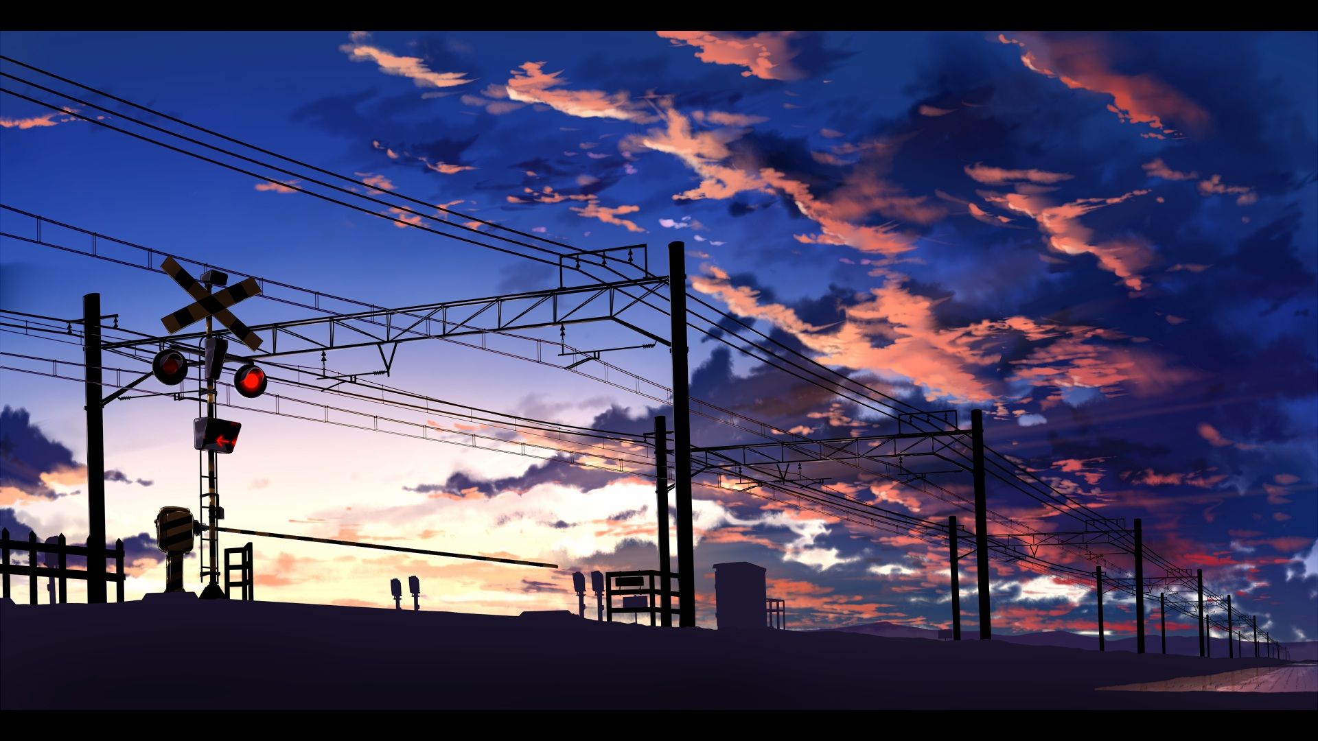 Anime Railroad Crossing HD Wallpaperx1080