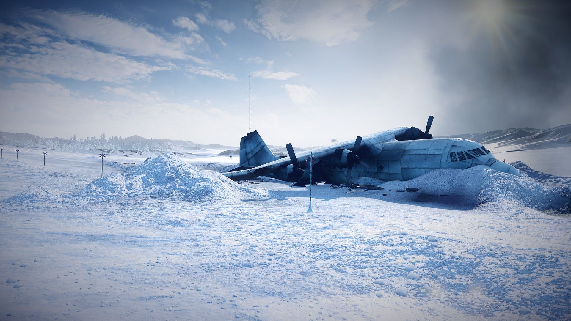 snow, aircraft, aviation, plane crash wallpaper