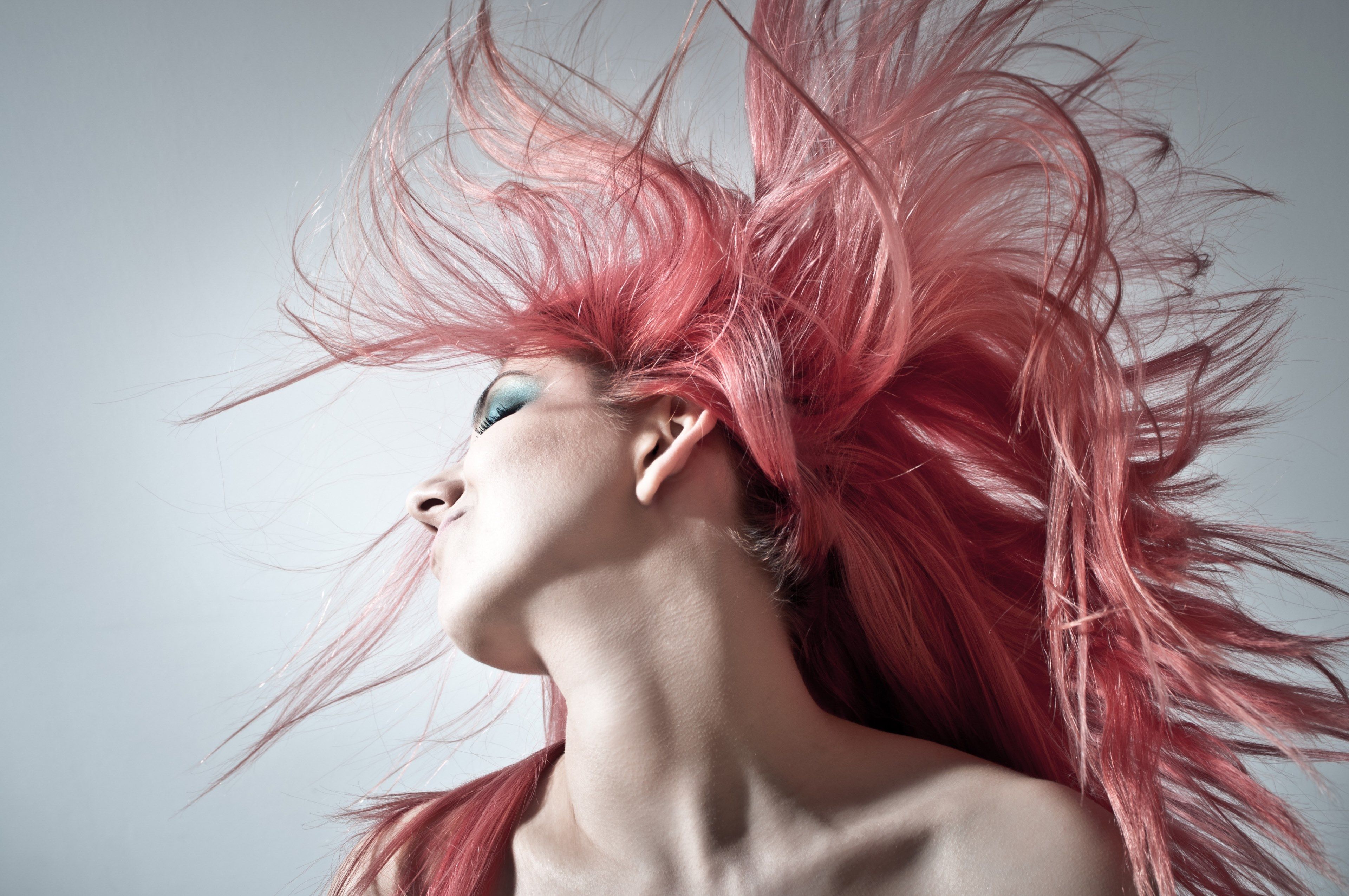 pink hair #hairstyle #women #young women #modern 4k wallpaper