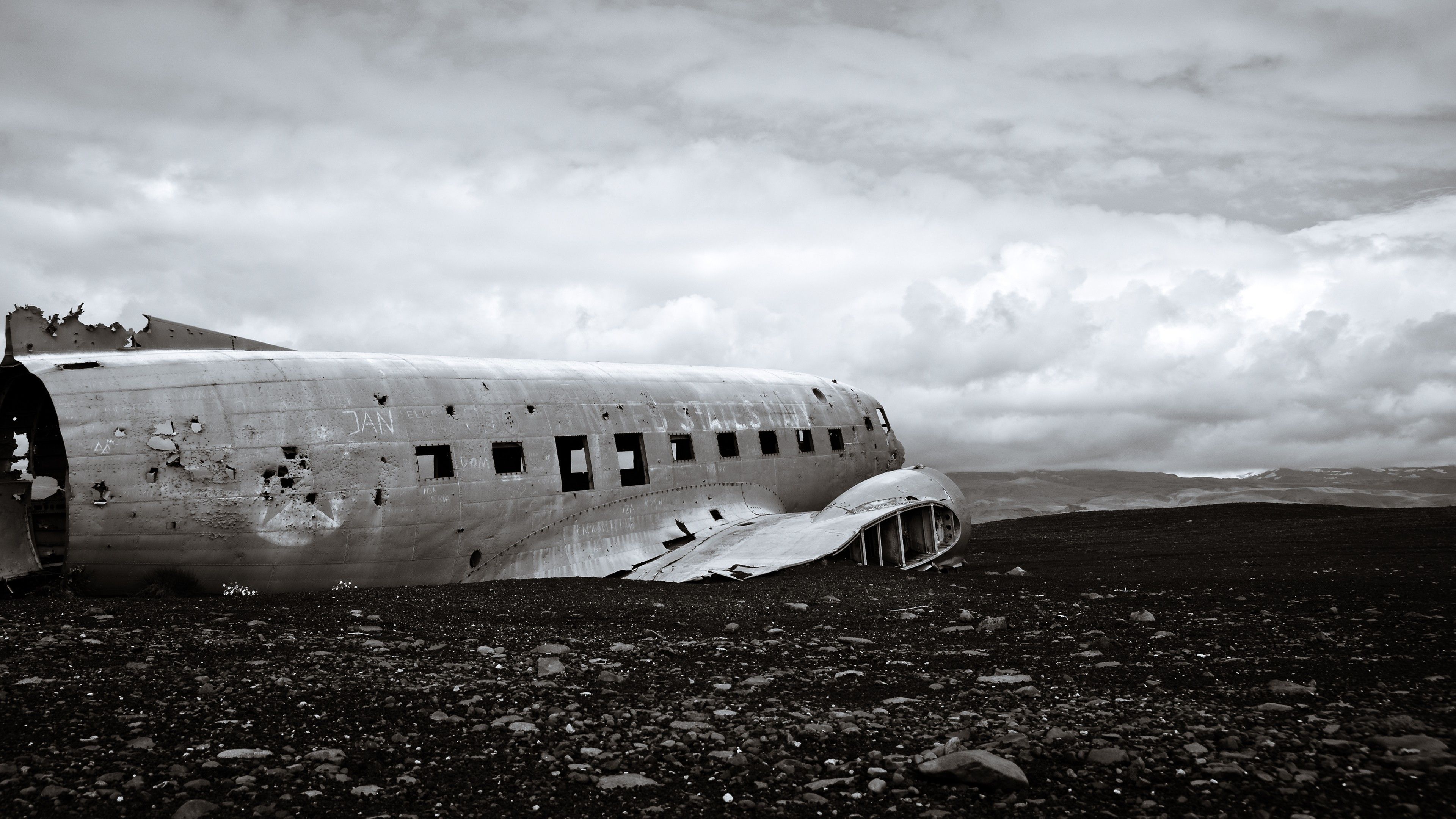 #Douglas DC- #landscape, #wreck, #airplane, #crash