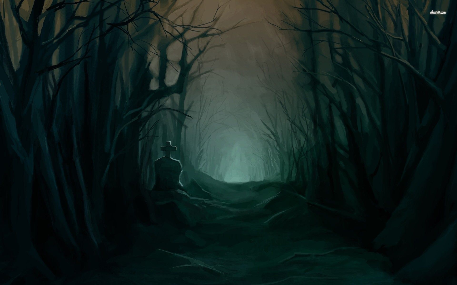Anime Dark Dark Forest Cool Wallpaper
