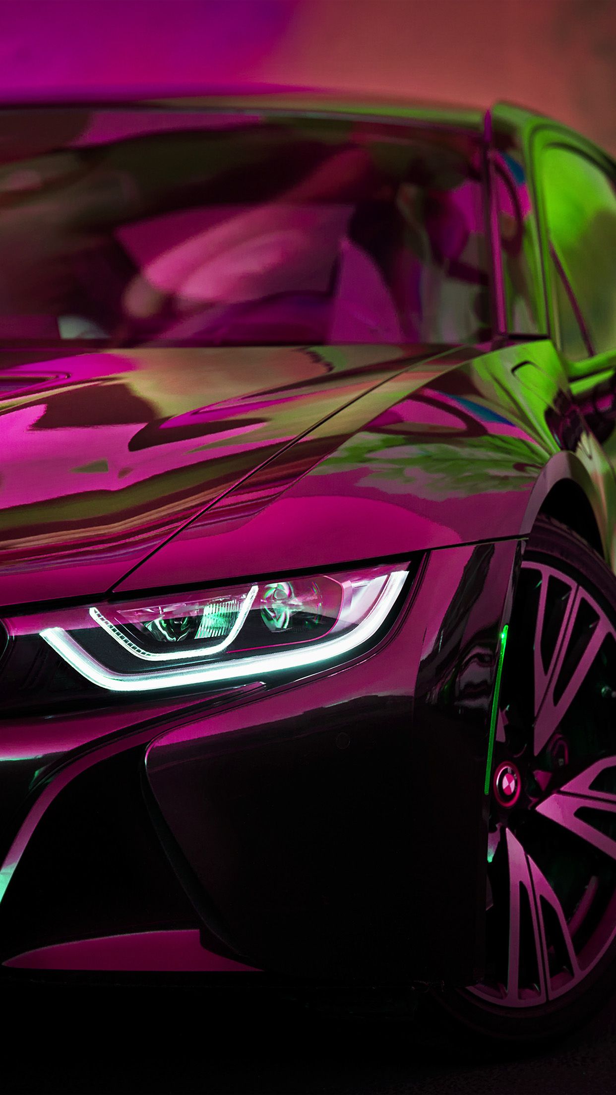 Bmw Rainbow Red Purple Car Art
