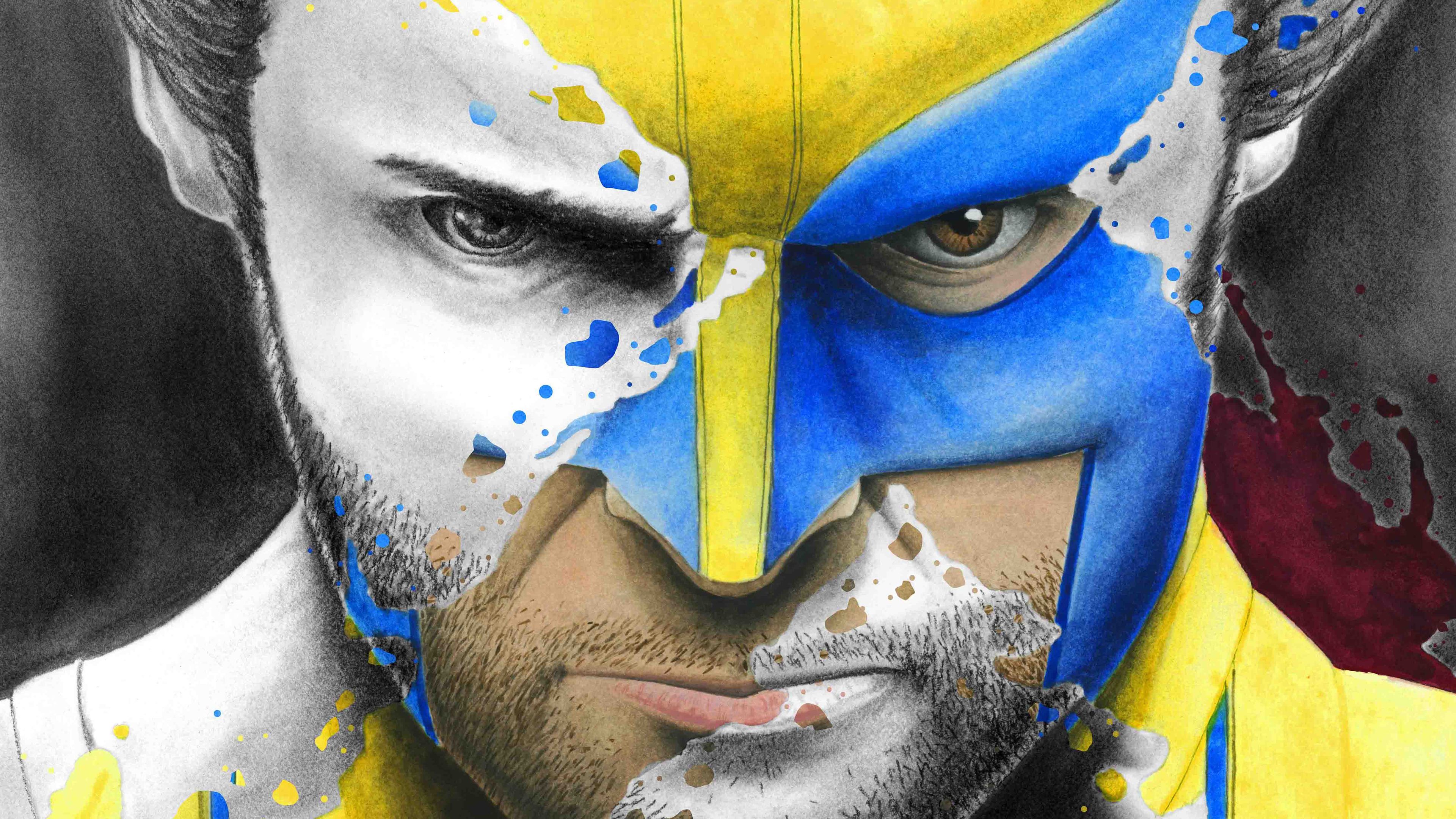 Wallpaper 4k Wolverine Splatter Portrait 4k 4k Wallpaper, 5k