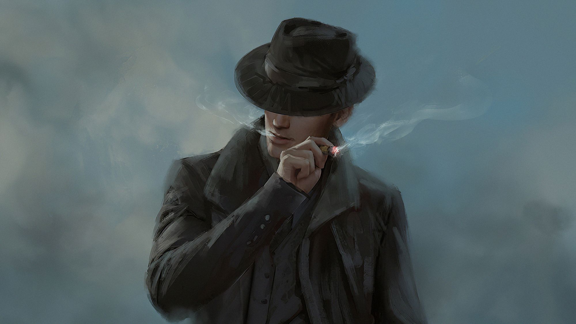 Hat Guy Smoking, HD Artist, 4k Wallpaper, Image, Background