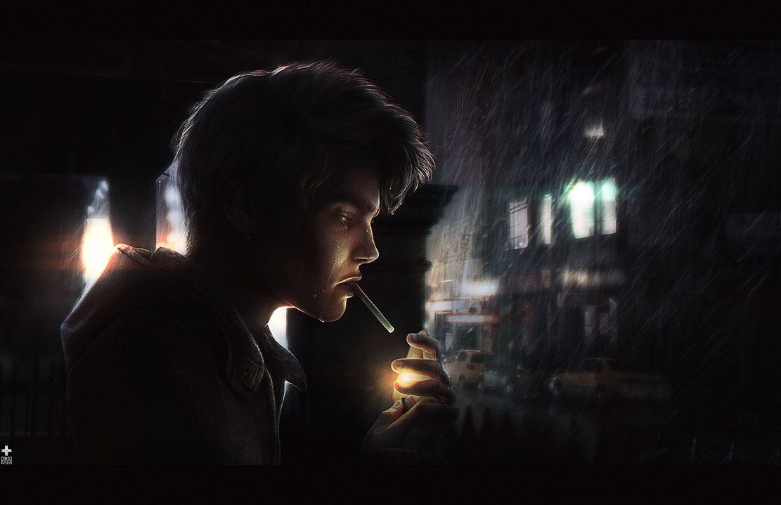 Alone Sad Boy Smoking Wallpaper