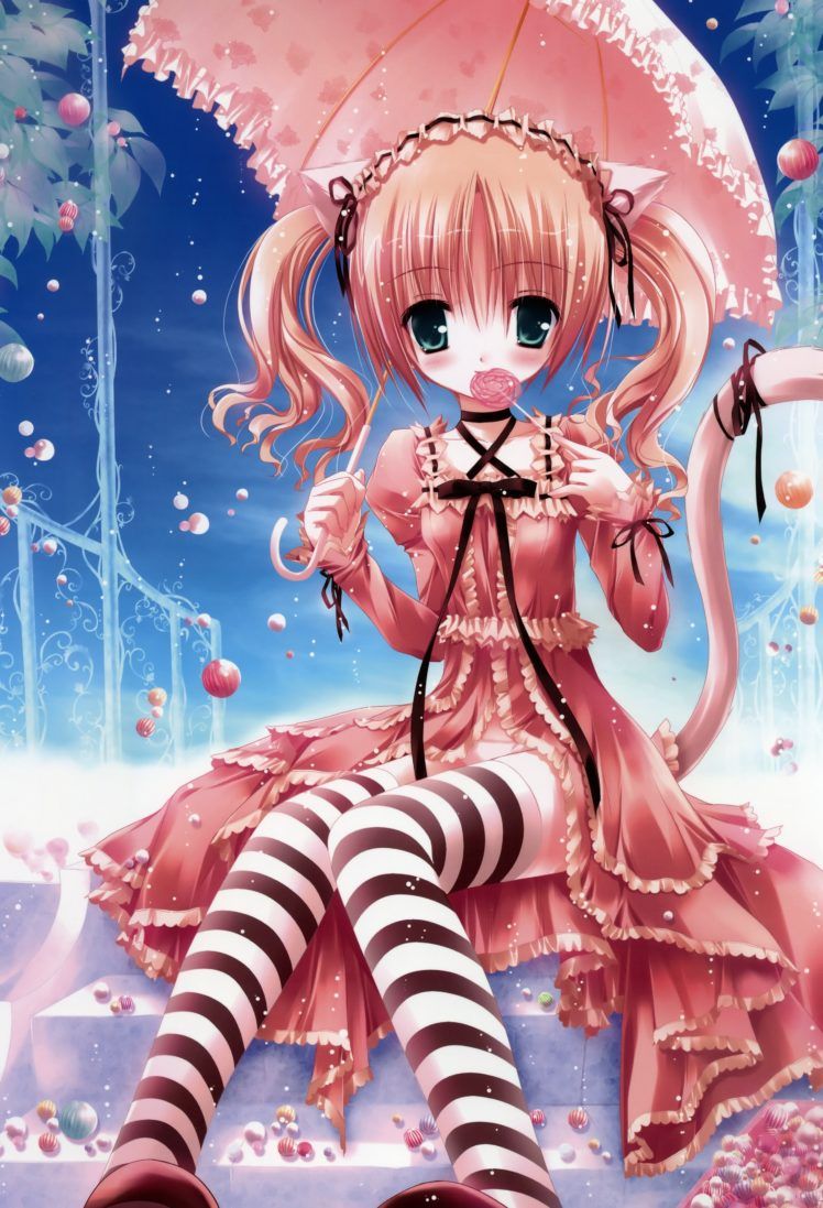 cat, Ears, Lolicon, Striped, Lingerie, Tinkerbell, Anime
