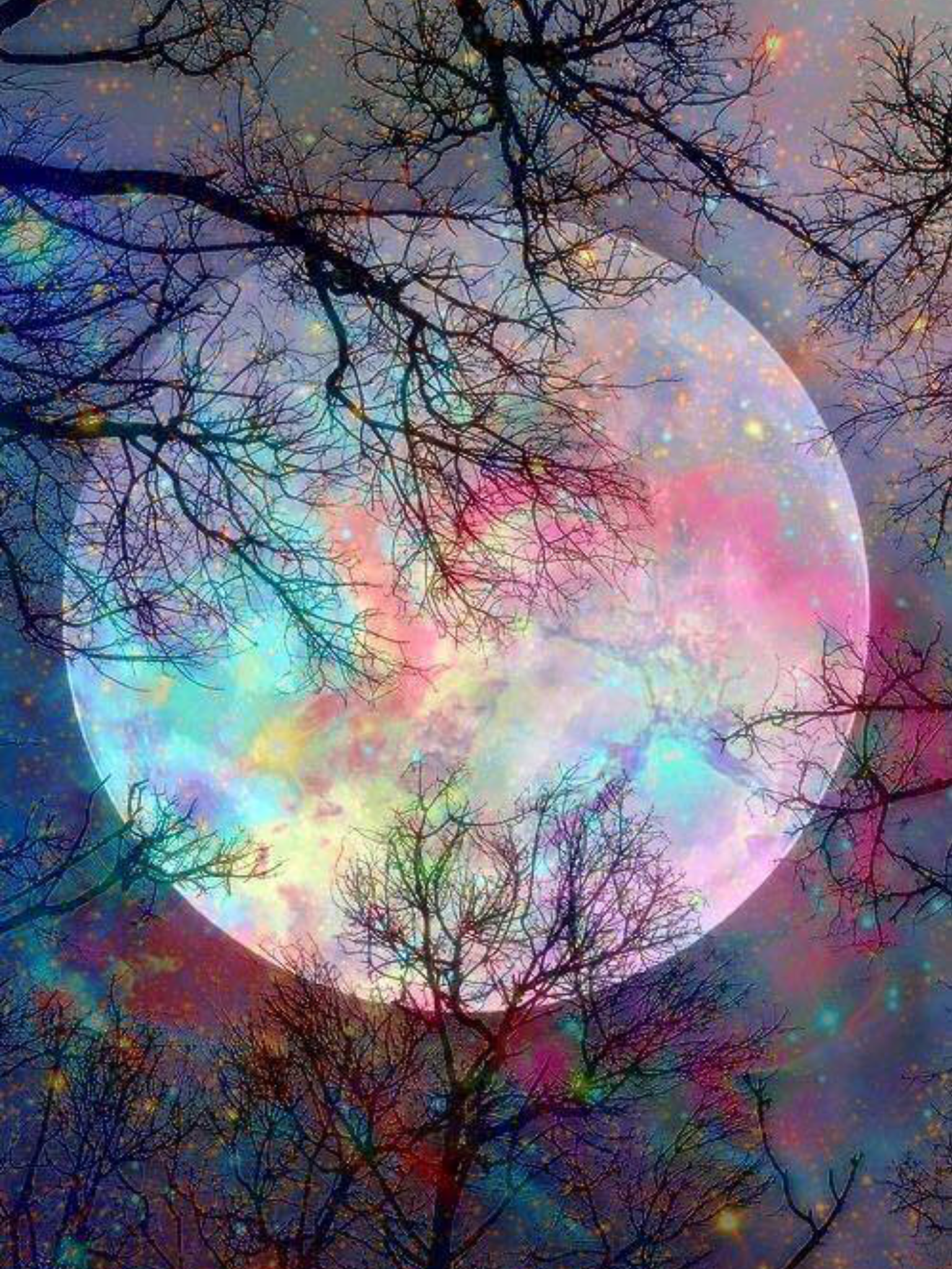 That magical fantasy creation. a wintry moon of opal. Nature