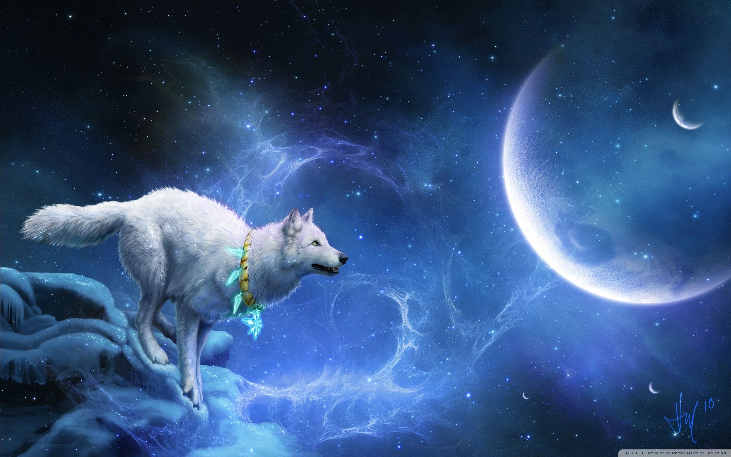 Magic White Wolf Ultra HD Desktop Background Wallpaper for 4K UHD