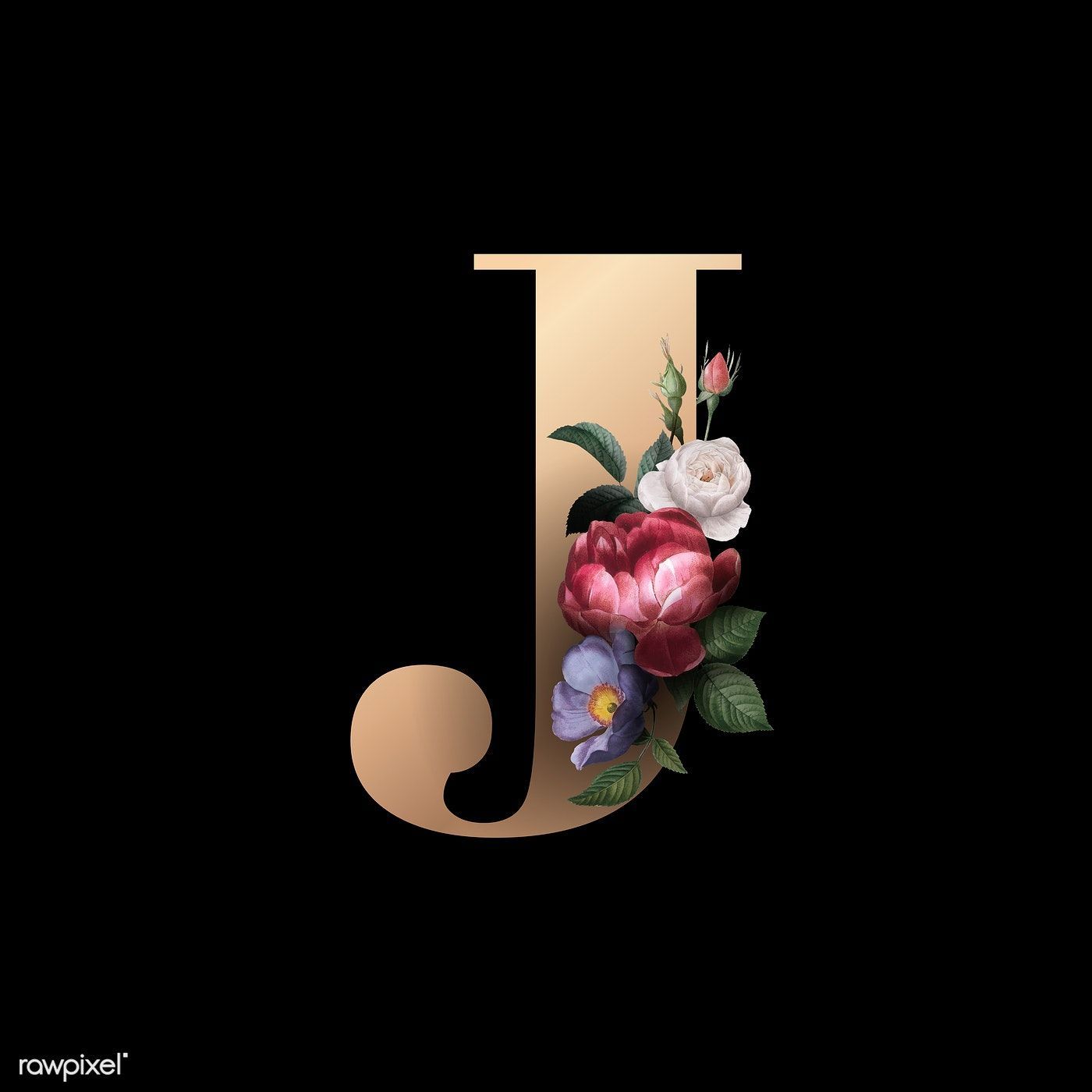 Classic and elegant floral alphabet font letter J vector. free image by rawpixel.com / manotang. Lettering alphabet fonts, Fonts alphabet, Lettering fonts