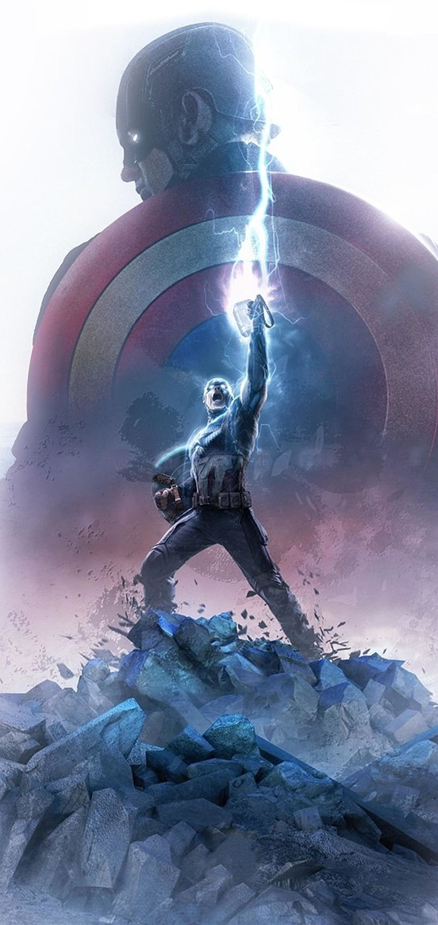 Captain America Thor Hammer 1440x3040 Resolution