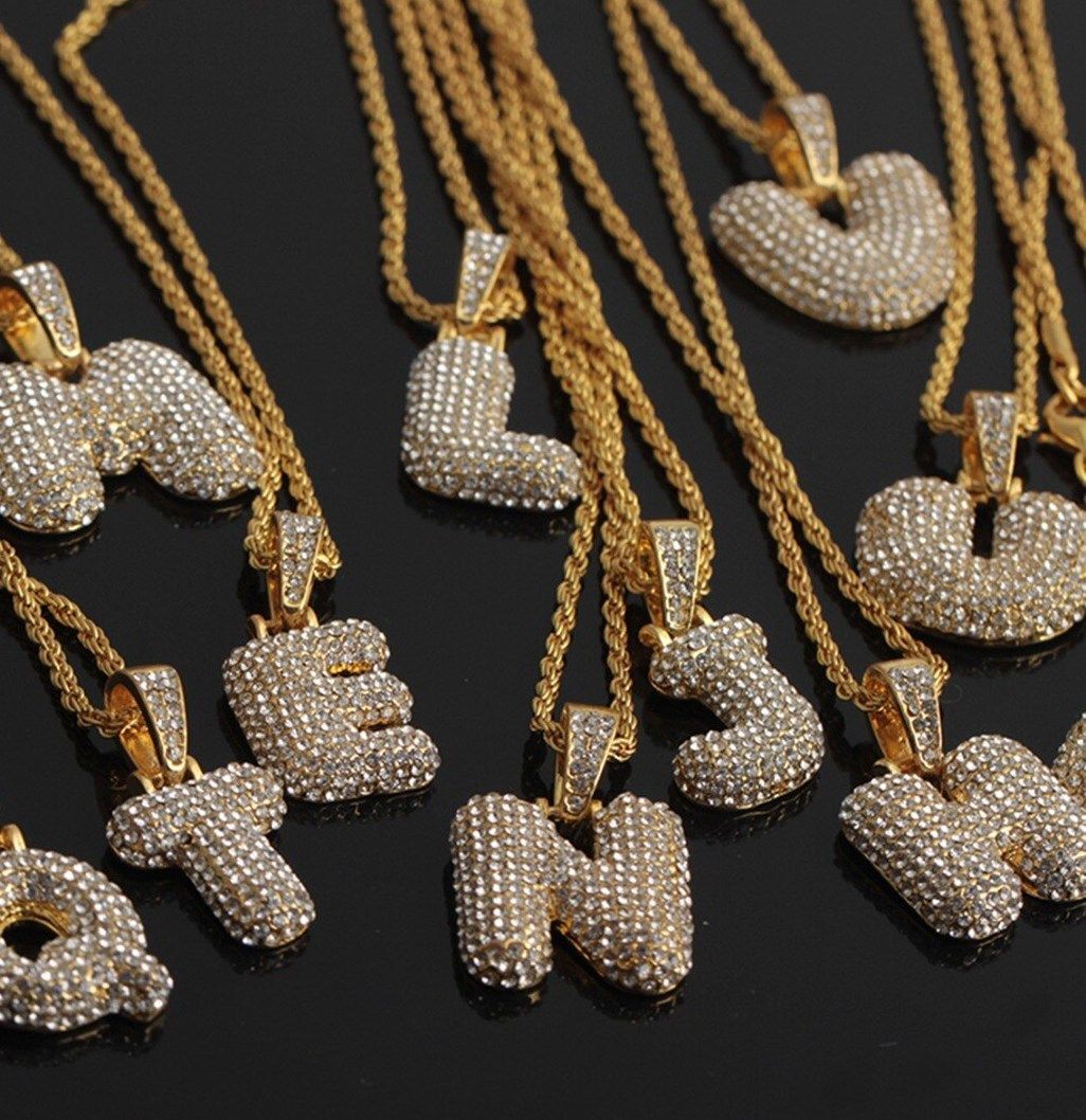 best iced out jewelry letter list and get free shipping