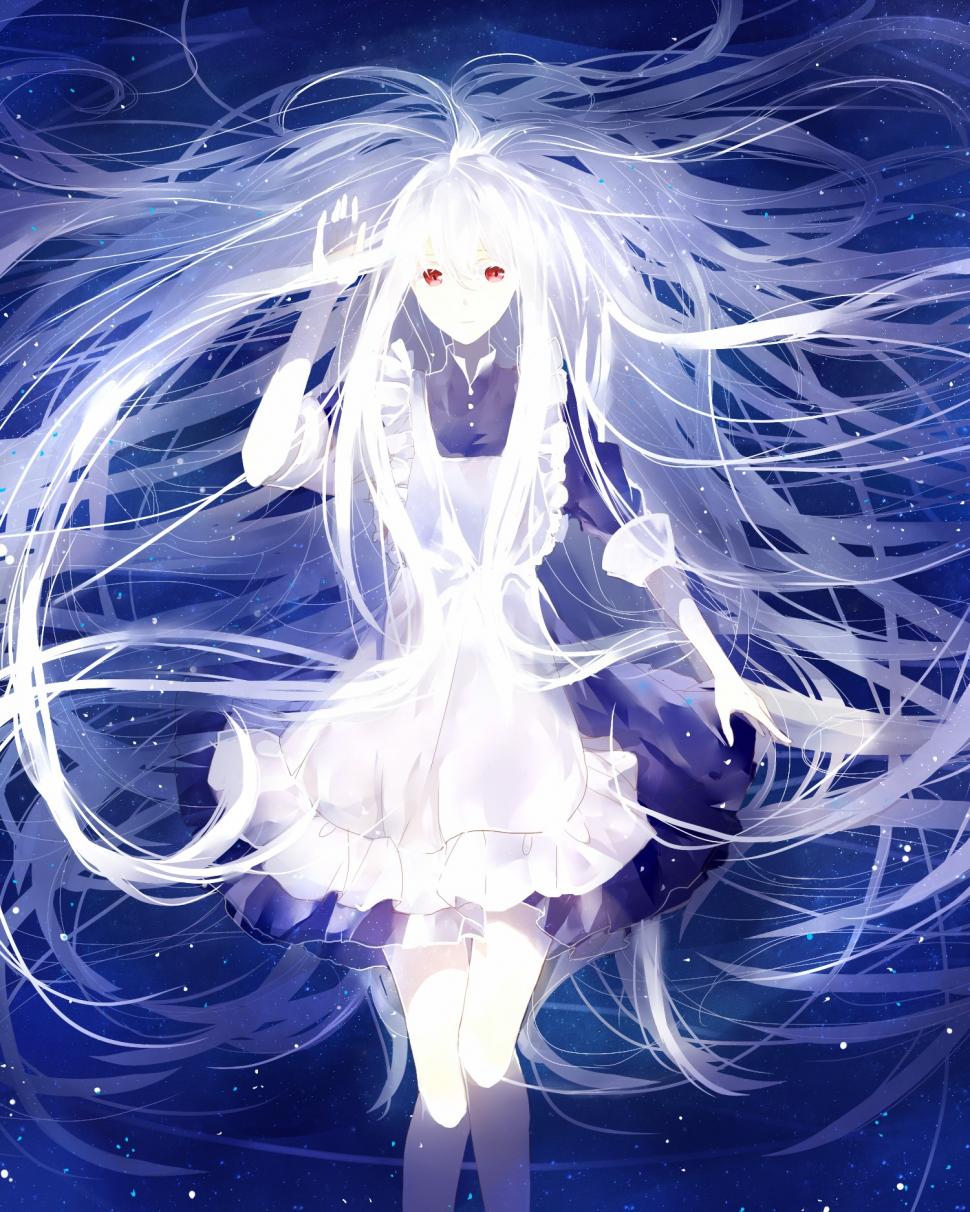 White Hair Anime Girl Wallpaper