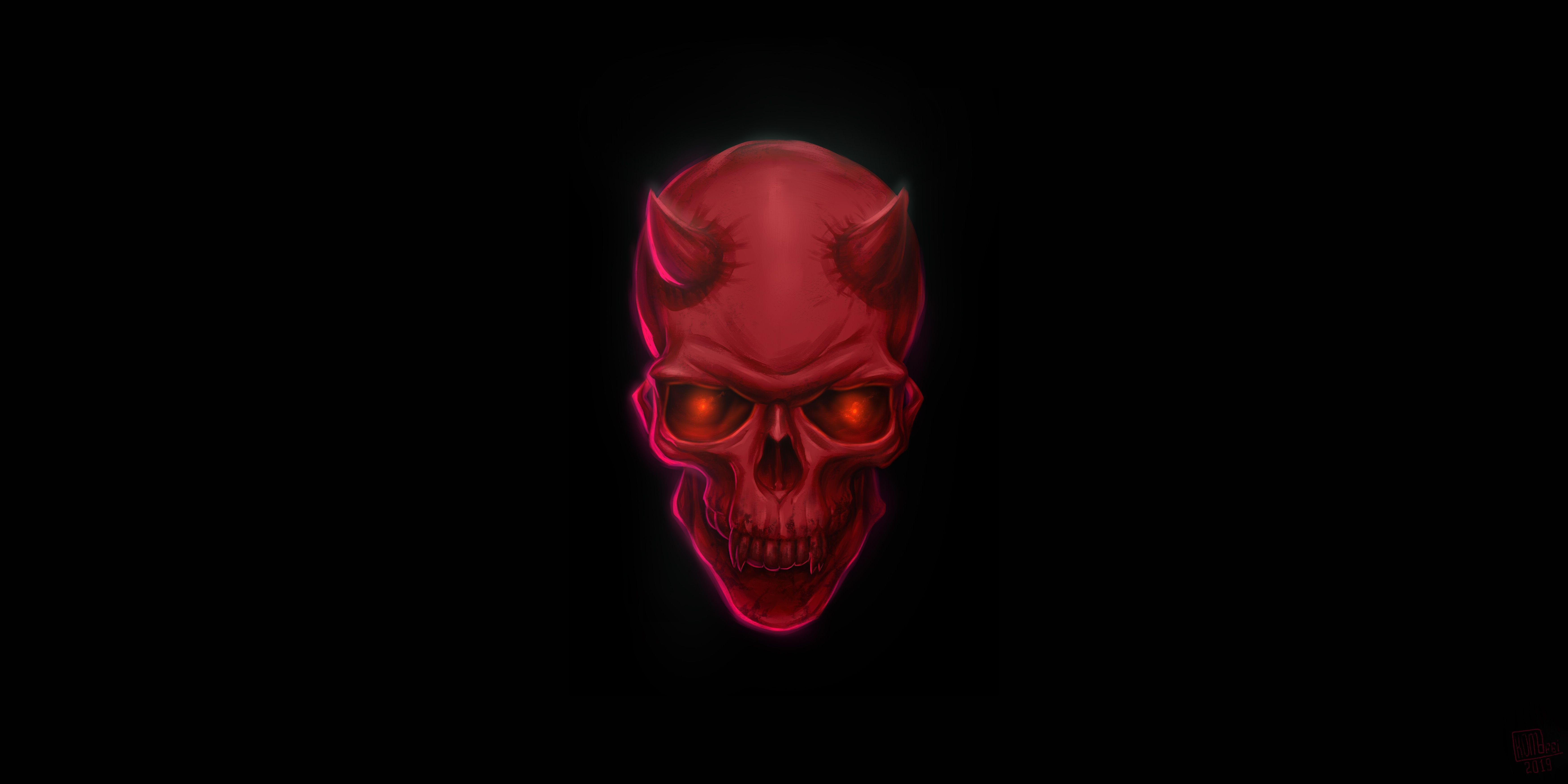 Red Devil Skull 8k 1440P Resolution HD 4k Wallpaper