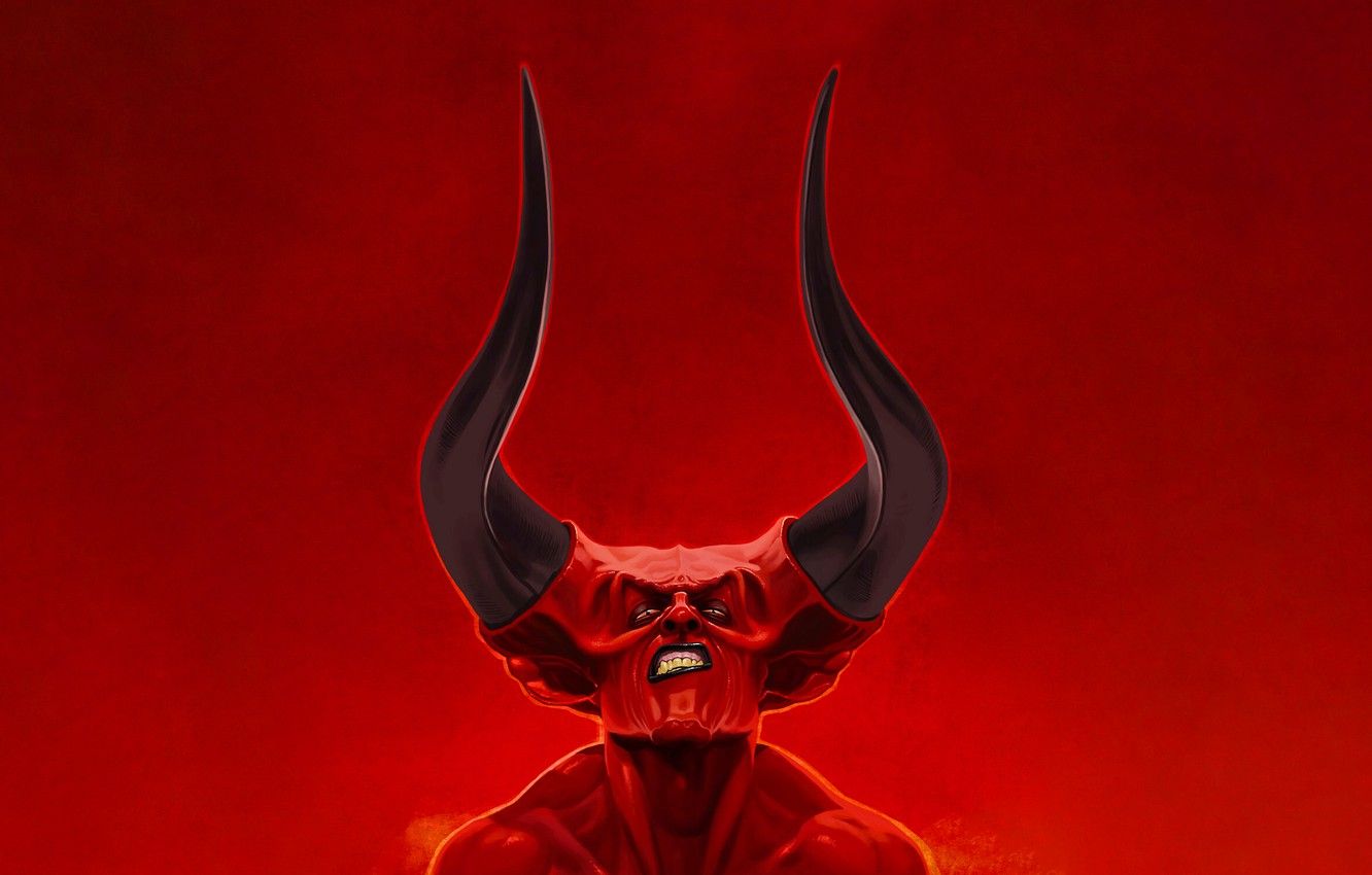Wallpaper Minimalism, Style, Face, Hell, The demon, Darkness