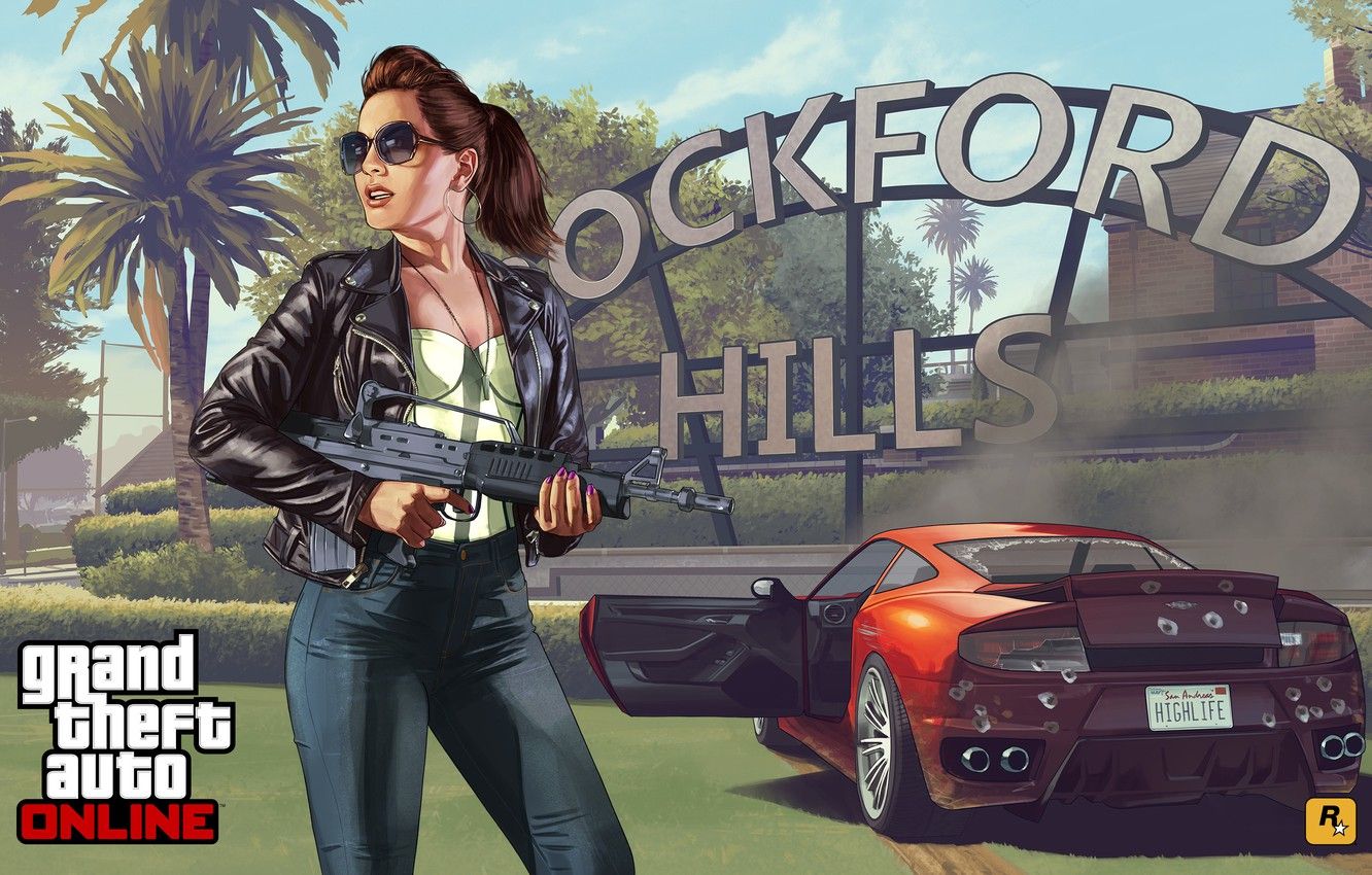 Wallpaper girl, concept art, Grand Theft Auto V, gta online image
