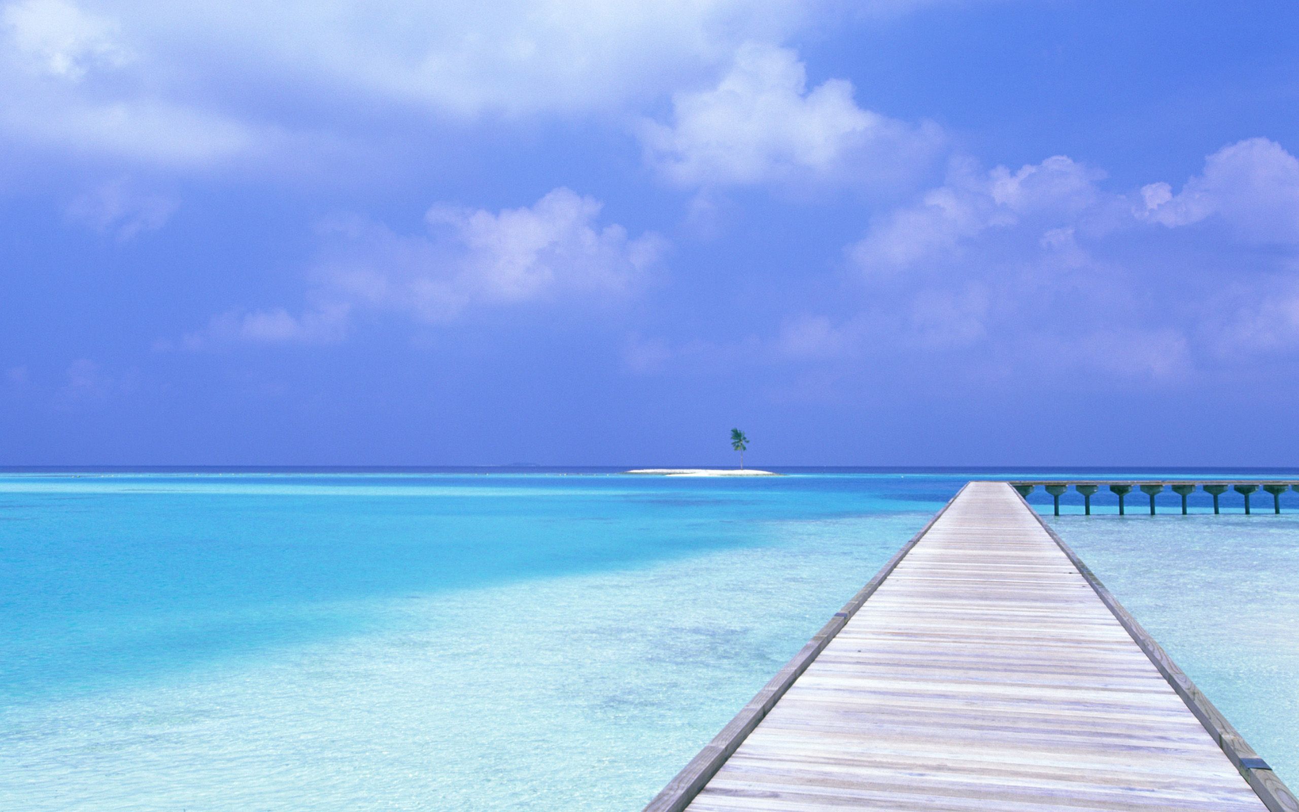 Wallpaper 4k Blue Sky Blue Water Beaches, blue, Water