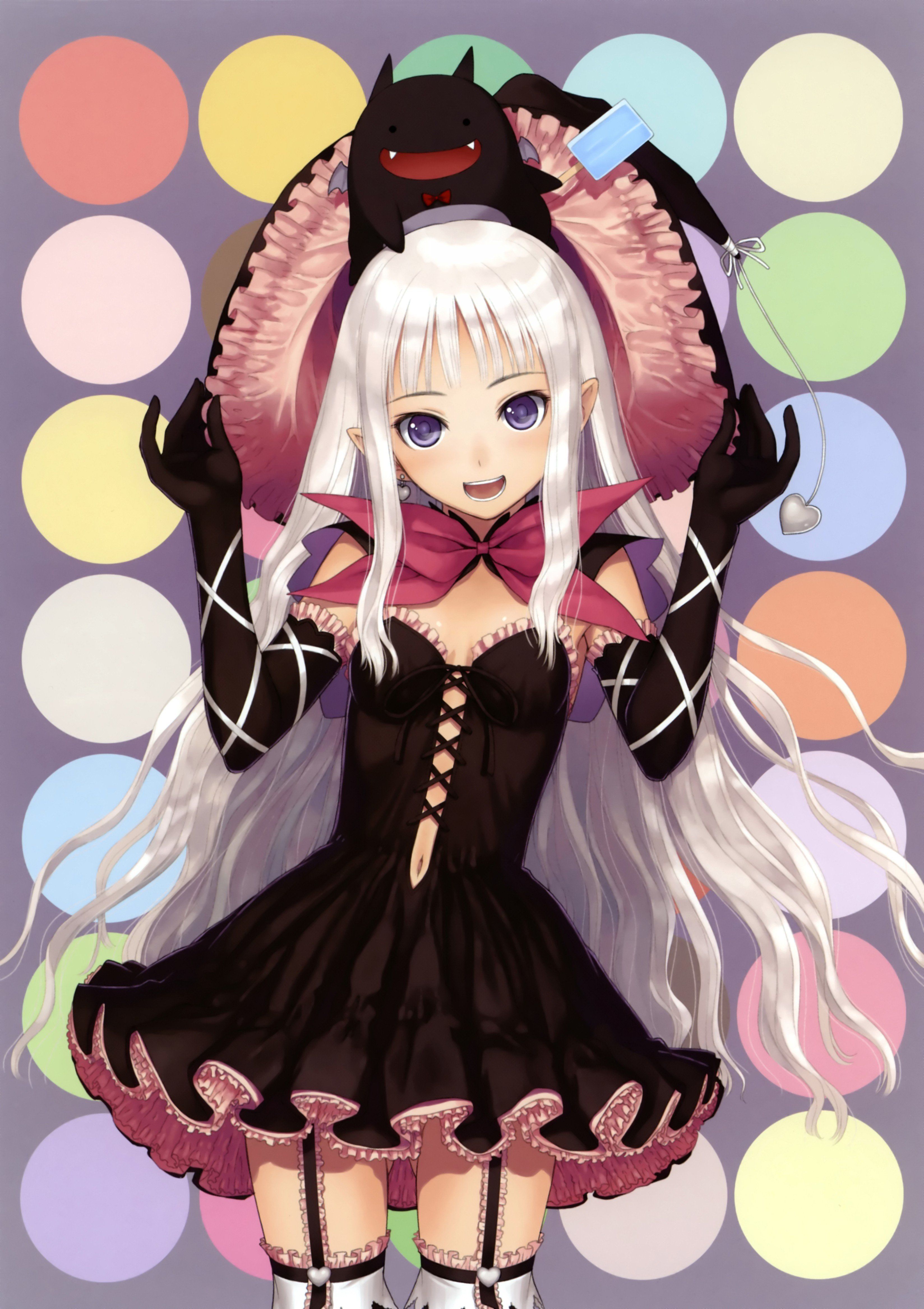 Video games Tony Taka wings gloves dress long hair devil thigh