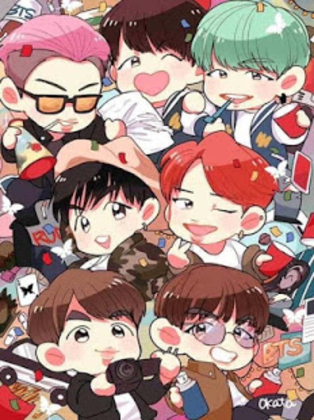 BTS Cute Anime HD Wallpapers - Wallpaper Cave