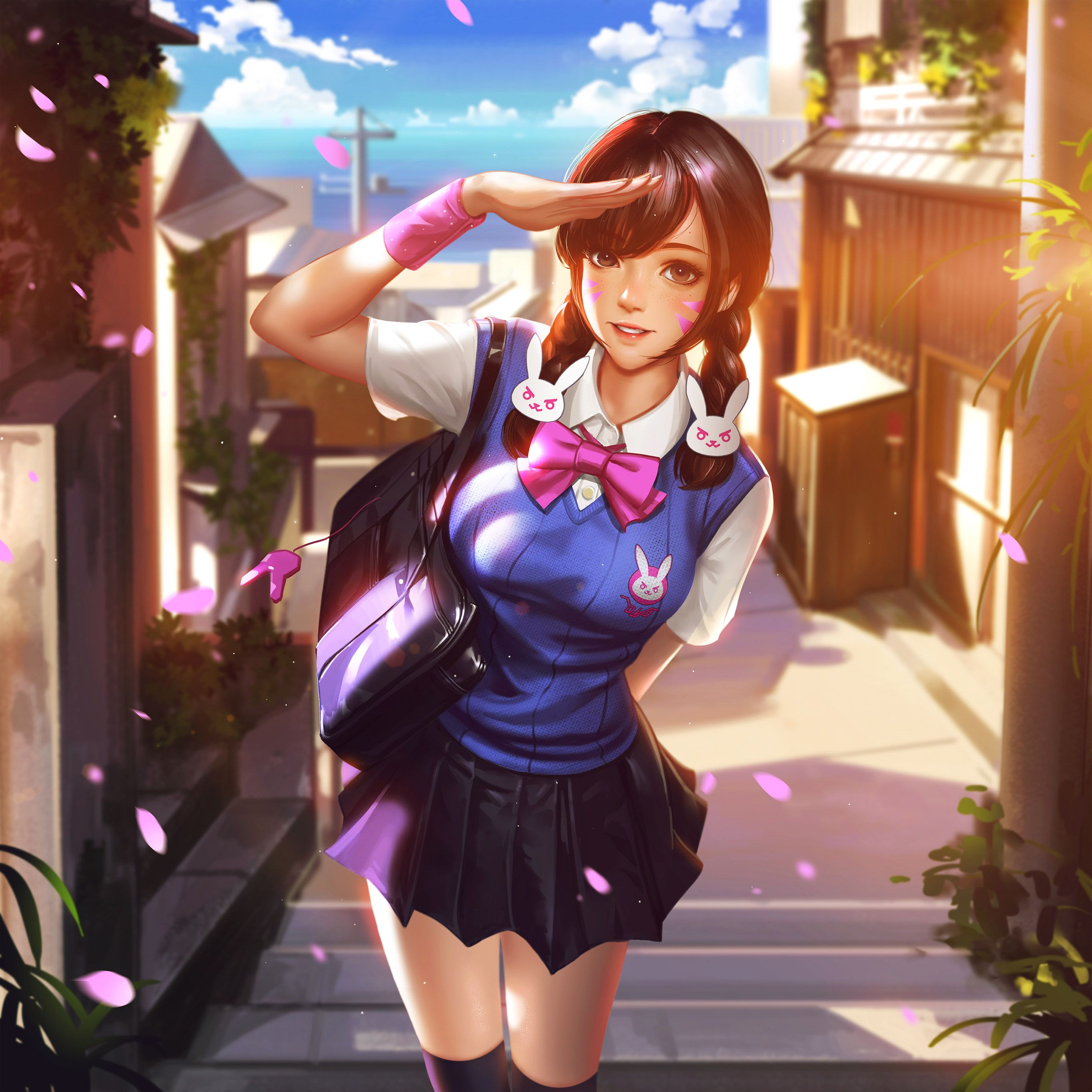 Hero Overwatch Diva Anime Art Illustration Game Flare Wallpaper