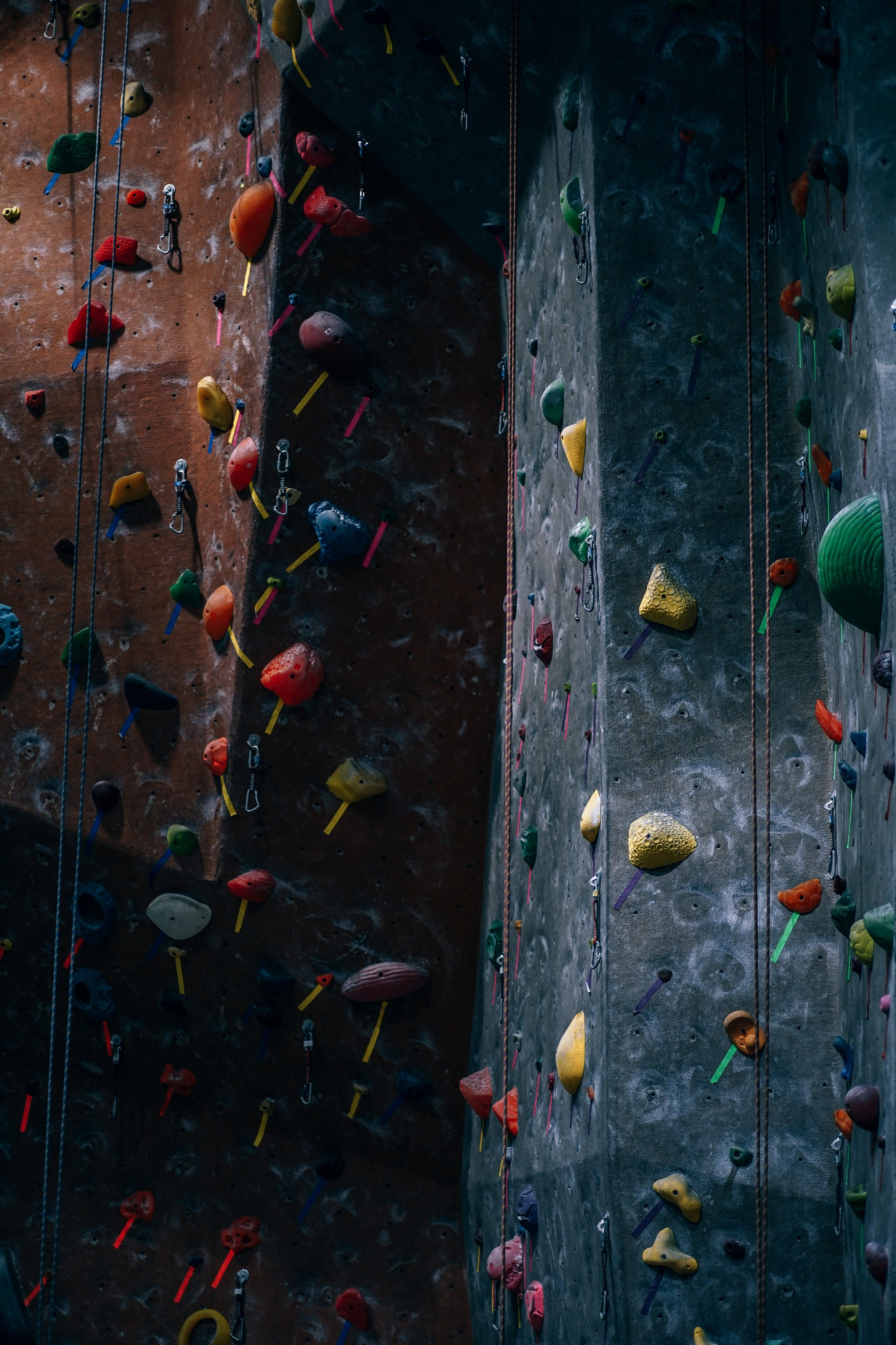artificial rock climbing wall 4k wallpaper and background
