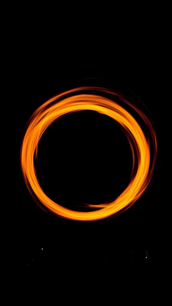 Circle, minimal, light, portal, dark, 720x1280 wallpaper. Orange