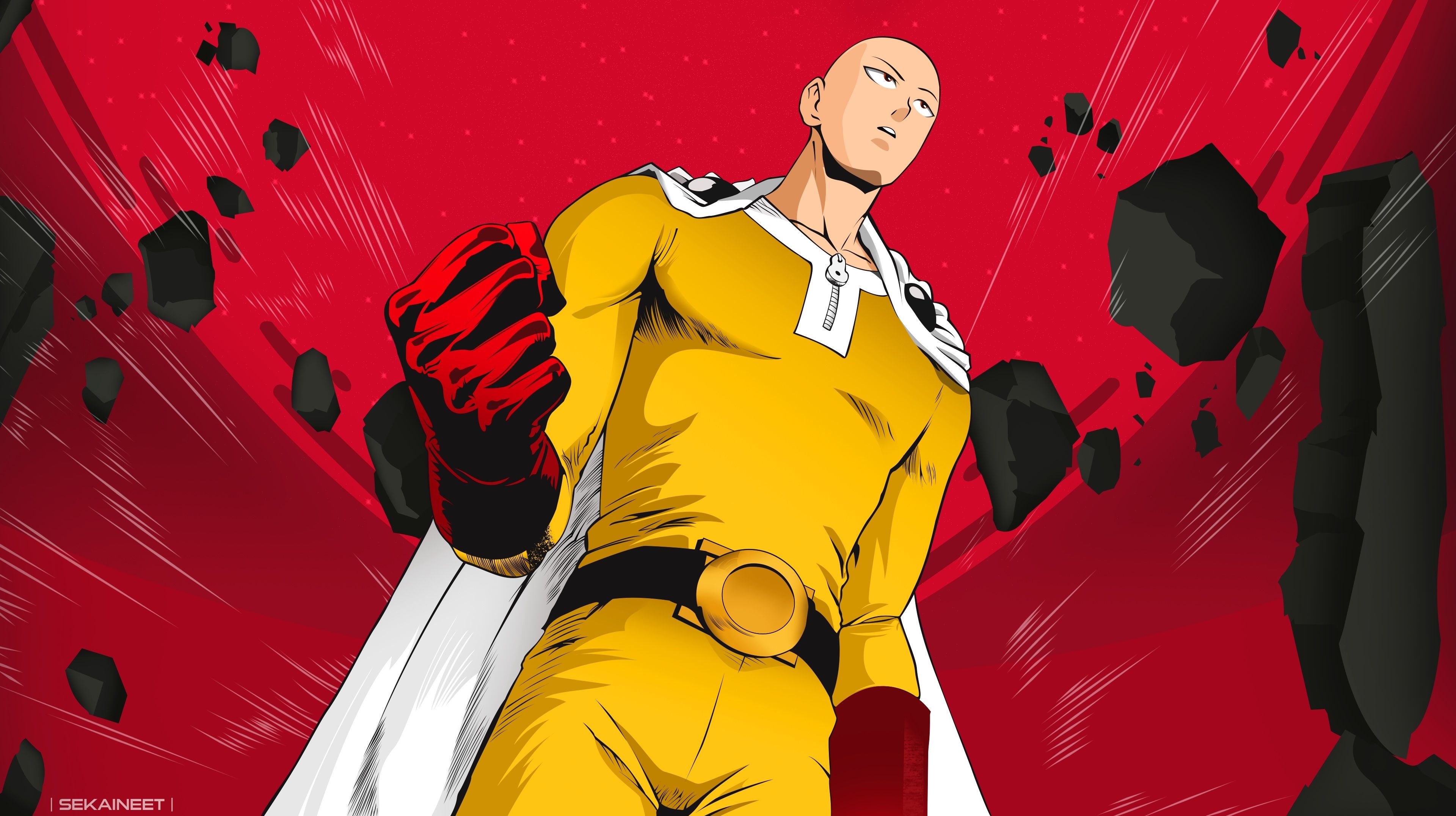 Saitama In One Punch Man 2048x1152 Resolution Wallpaper