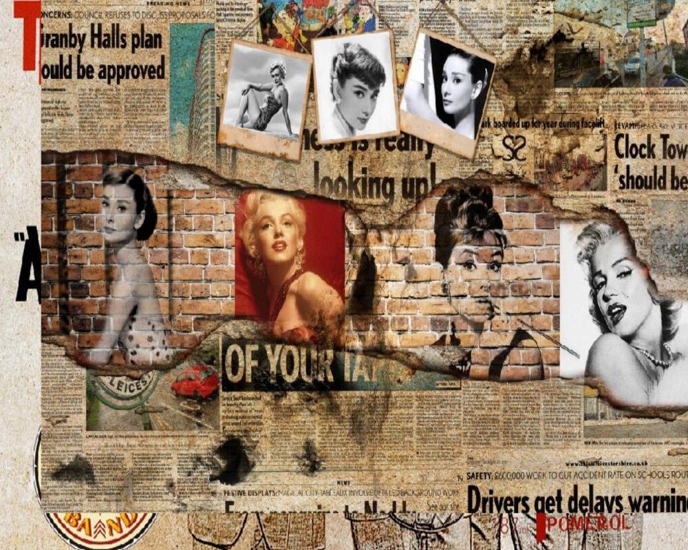 Free Shipping Retro Vintage Dreams Hepburn Bar Background Wall