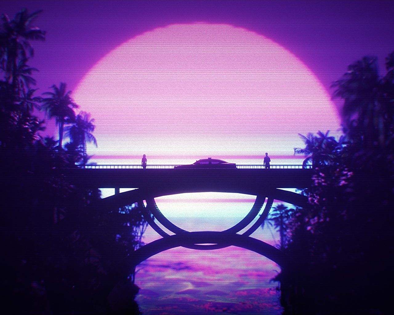 CONNECTION [2560x1440]. Retrowave styled wallpaper I did a while