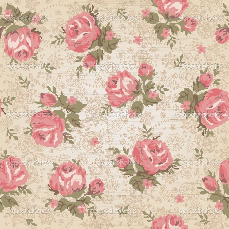 Antique Flower Wallpaper