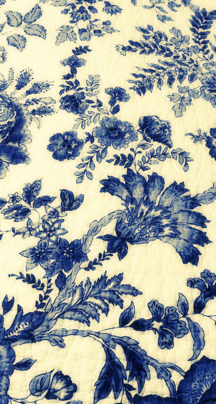 The iPhone Wallpaper Vintage Blue Drawings Fabric