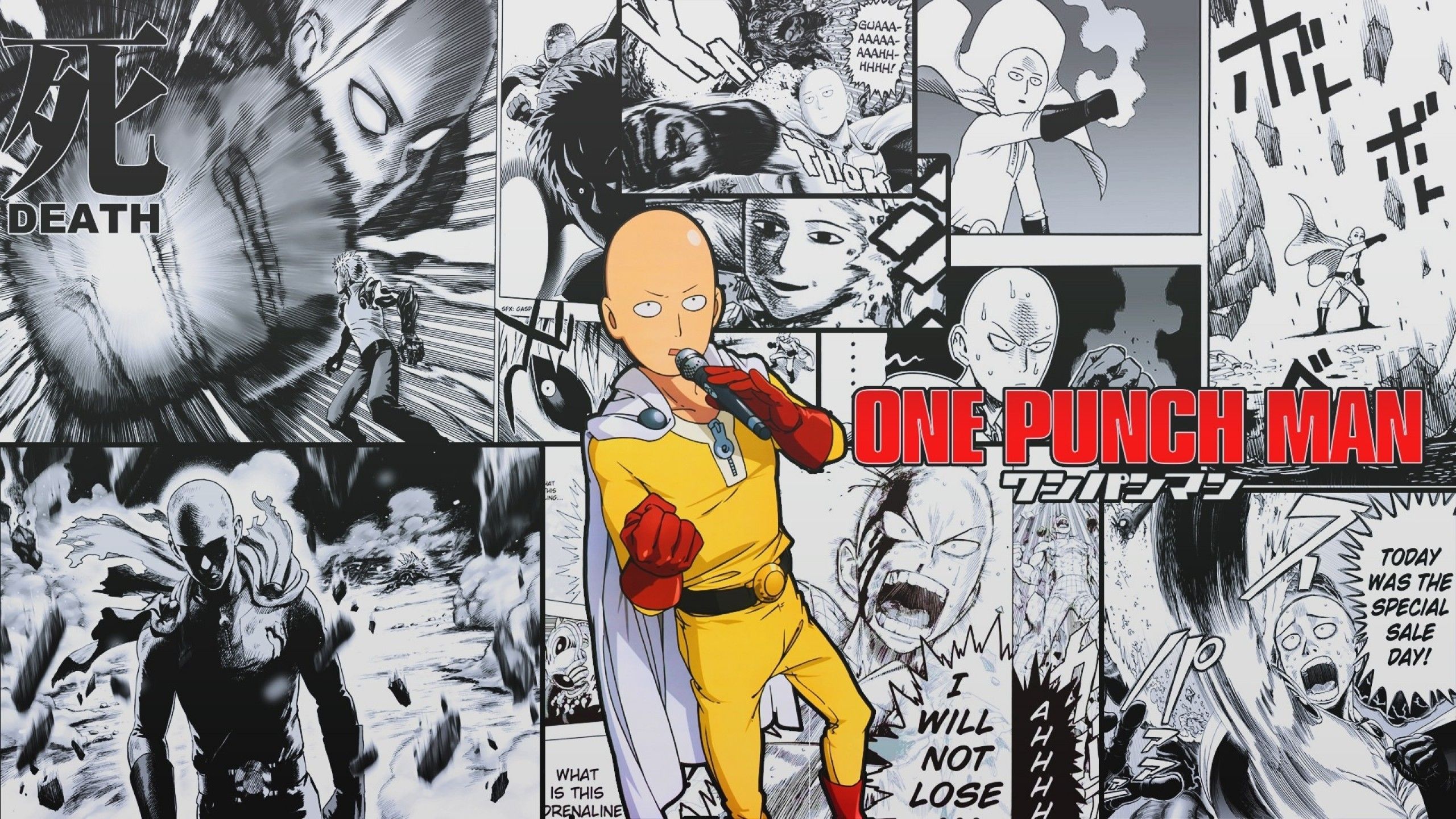 Download 2560x1440 One Punch Man, Saitama, Bald Wallpaper