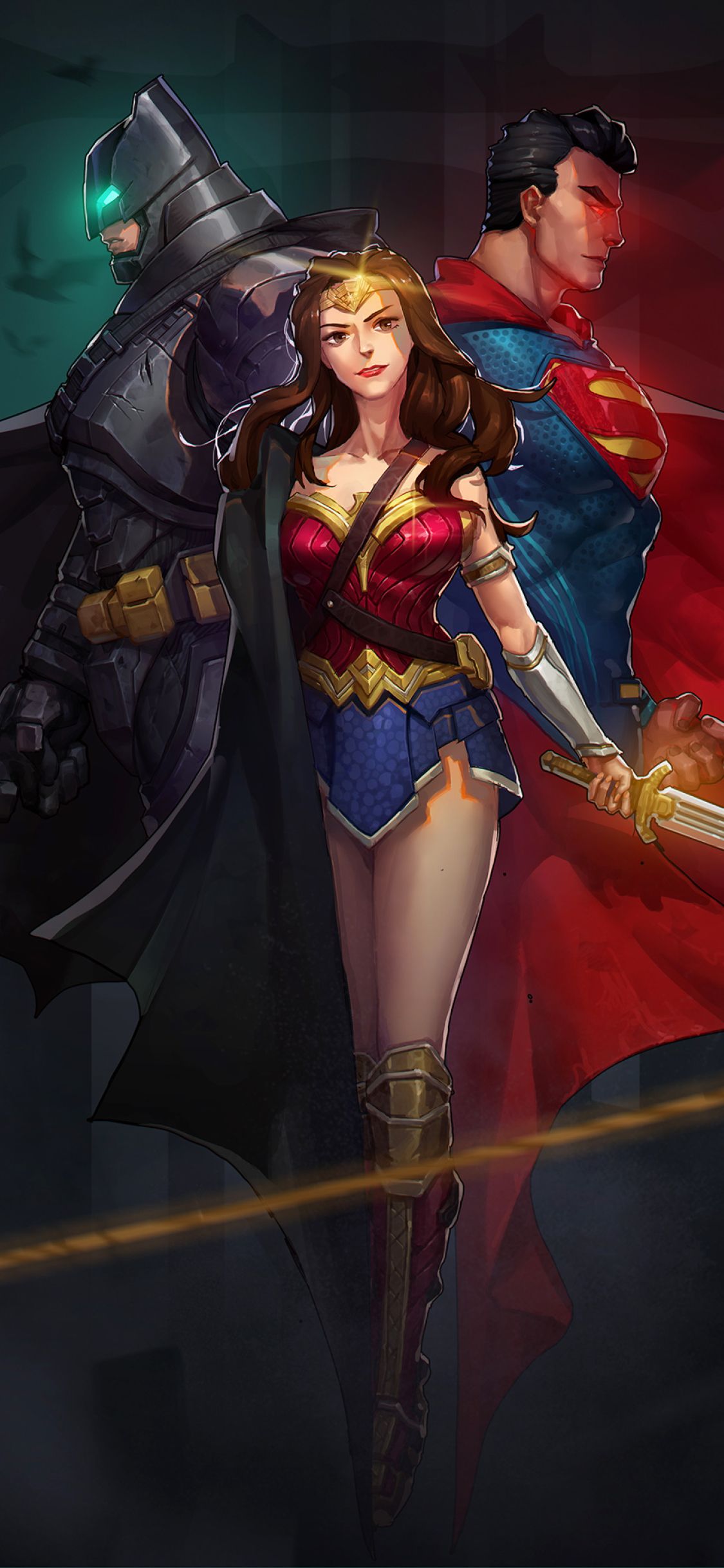 DC Trinity Arts iPhone XS, iPhone 10, iPhone X Wallpaper