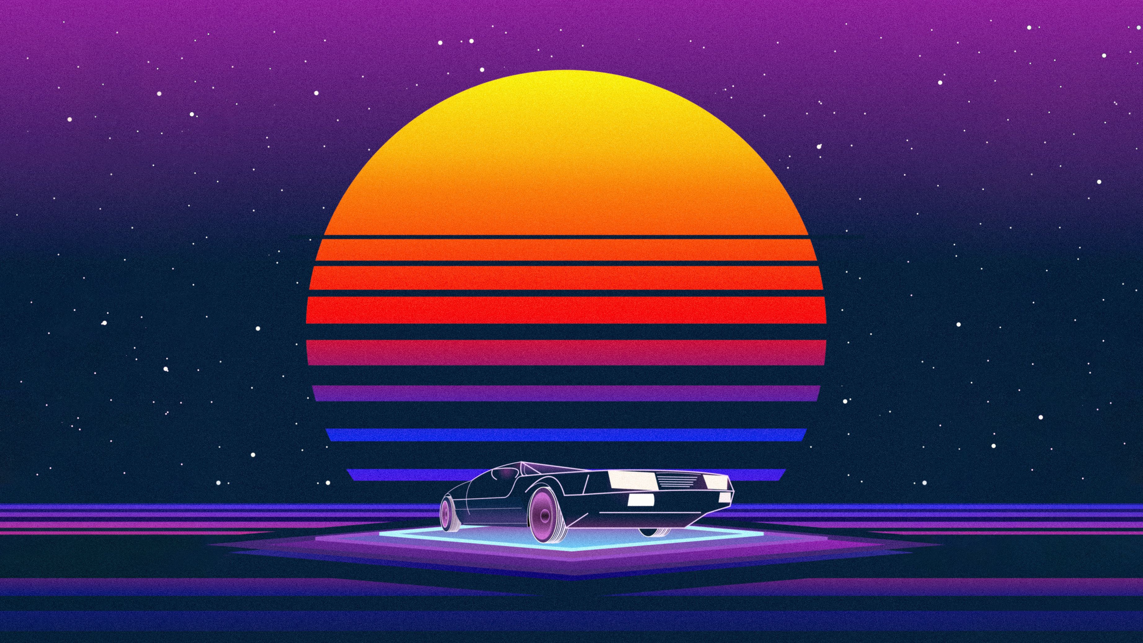 Retrowave Car 5k, HD Artist, 4k Wallpaper, Image, Background, Photo and Picture