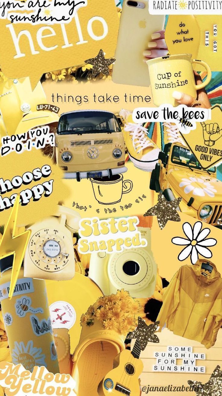Tumblr Wallpaper - #aesthetic #yellow #collage #wallpaper #moo