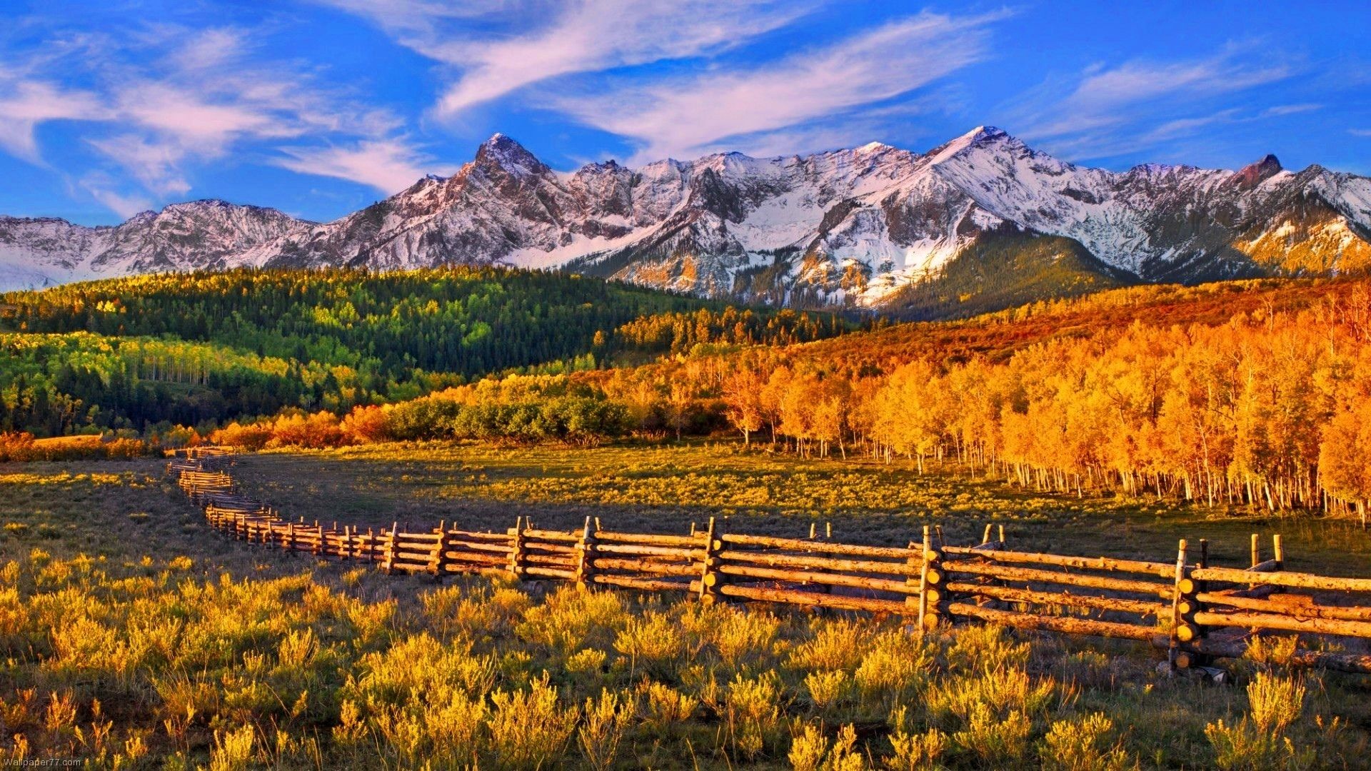 Nature landscapes mountains fence autumn wallpaperx1080