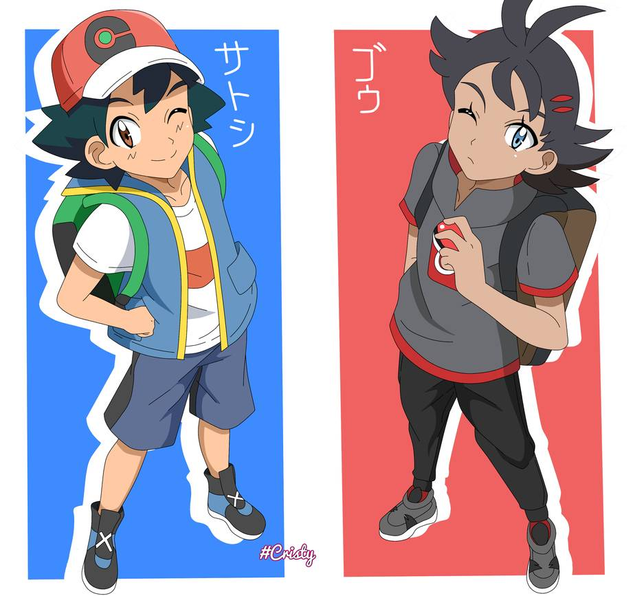 Ash/ Satoshi and Gou. Pokemon