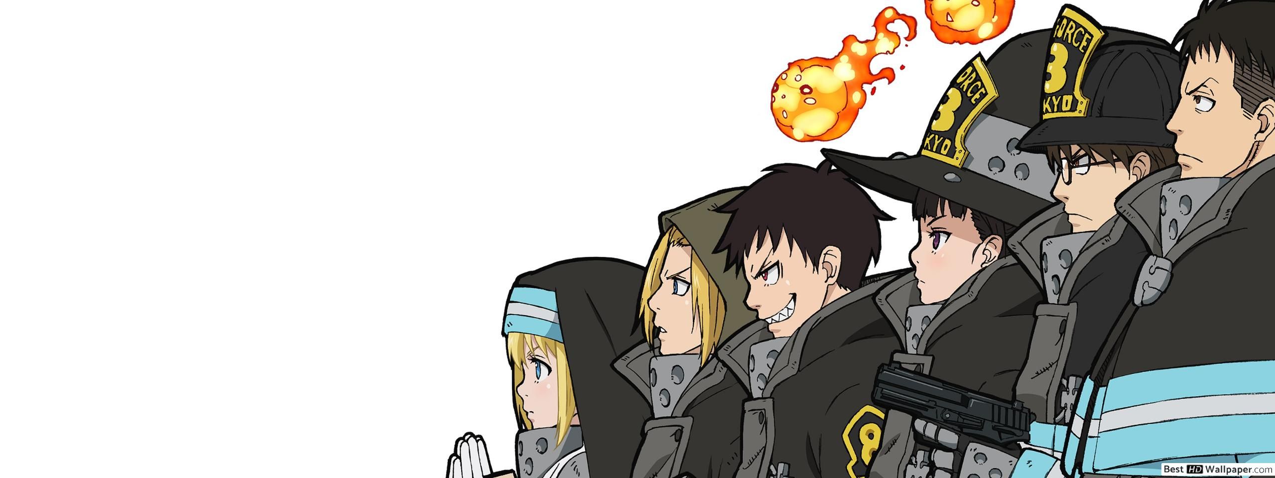 Fire Force Kusakabe, Takehisa Hinawa, Maki Oze, Iris, Arthur