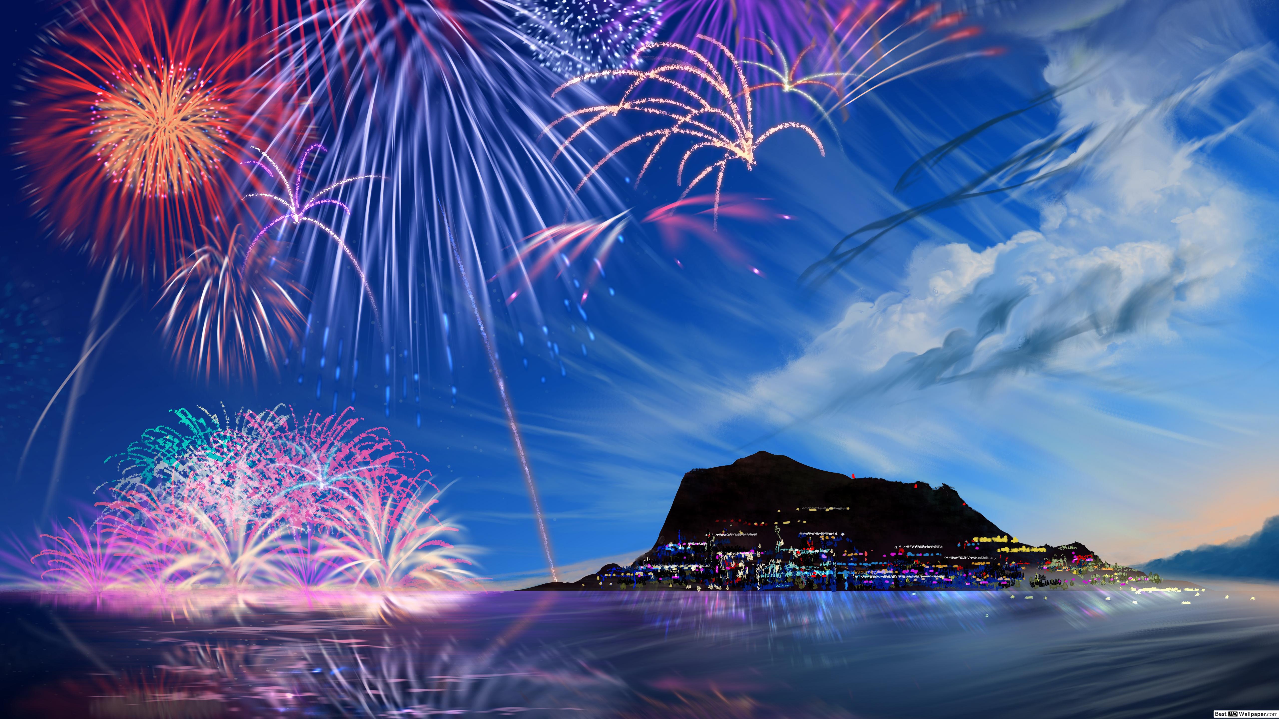 Fireworks in Sky HD wallpaper download