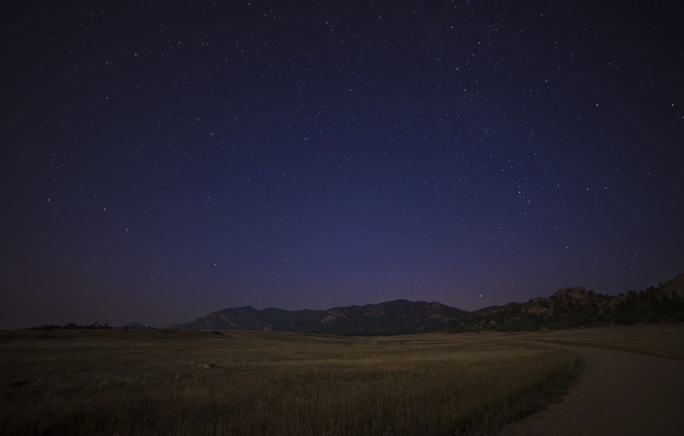 Wallpaper Sky, field, night, stars, darkness image for desktop