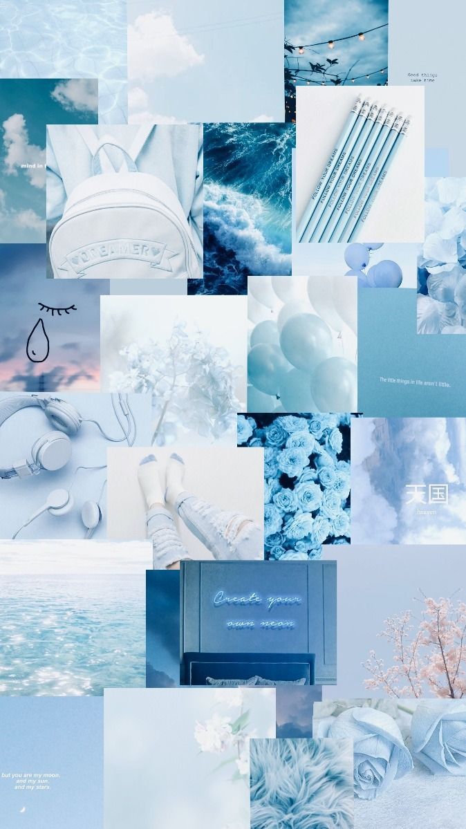 Aesthetic Wallpapers Computer Collage Blue - Draw-cyber
